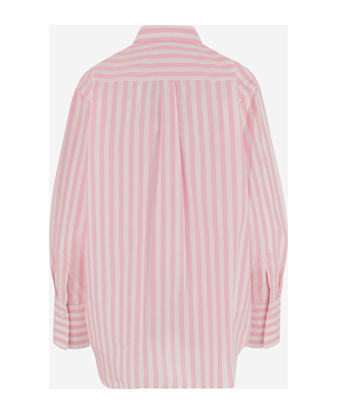 Aspesi Cotton Shirt With Striped Pattern - Pink