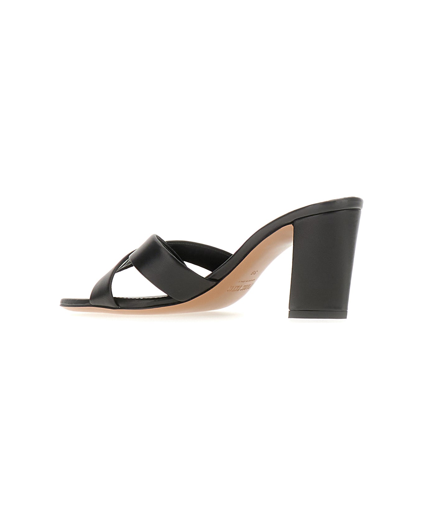 Paris Texas Black Leather Dafne Mules - BLACK