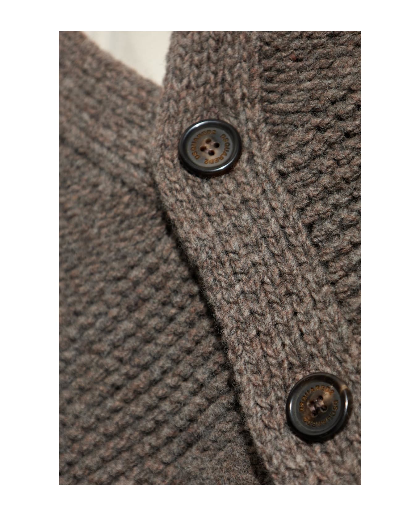 Dsquared2 Wool Cardigan - Brown