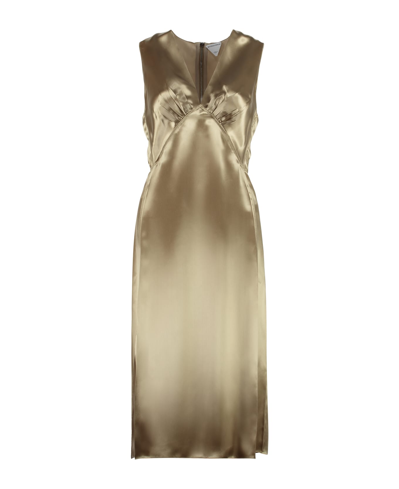 Bottega Veneta Fluid Satin Dress - Gold