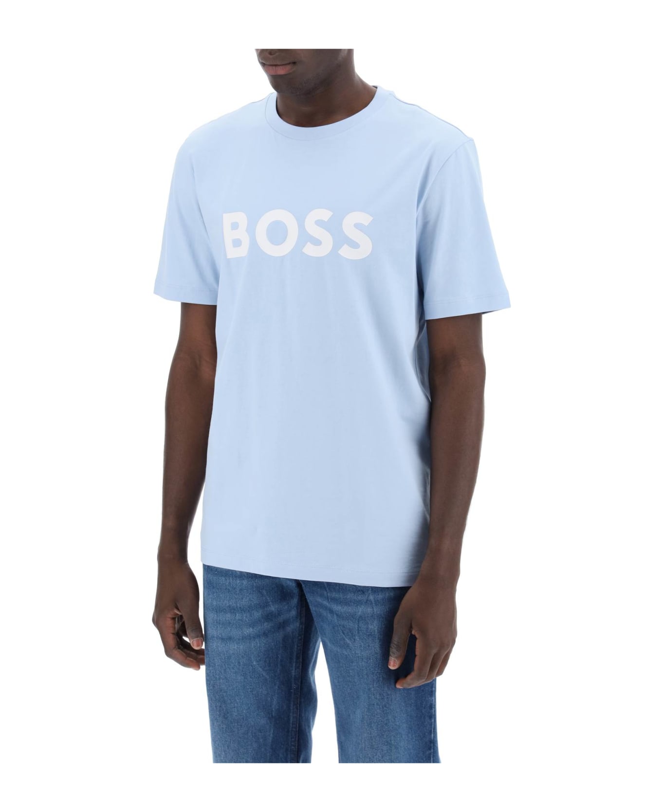 Hugo Boss Tiburt 354 Logo Print T-shirt - LIGHTPASTEL BLUE (Light blue)
