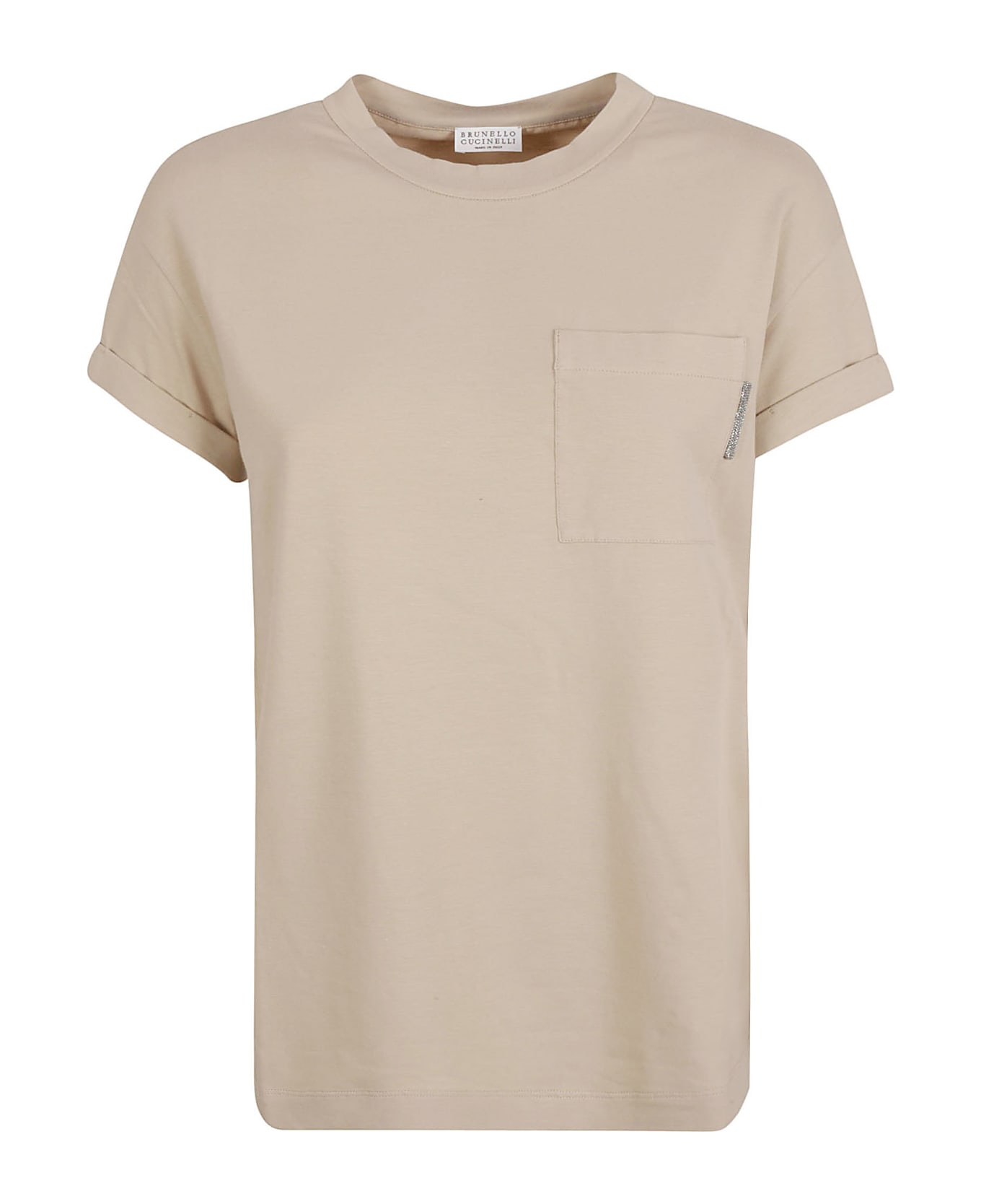 Brunello Cucinelli Patched Pocket Plain T-shirt - Beige