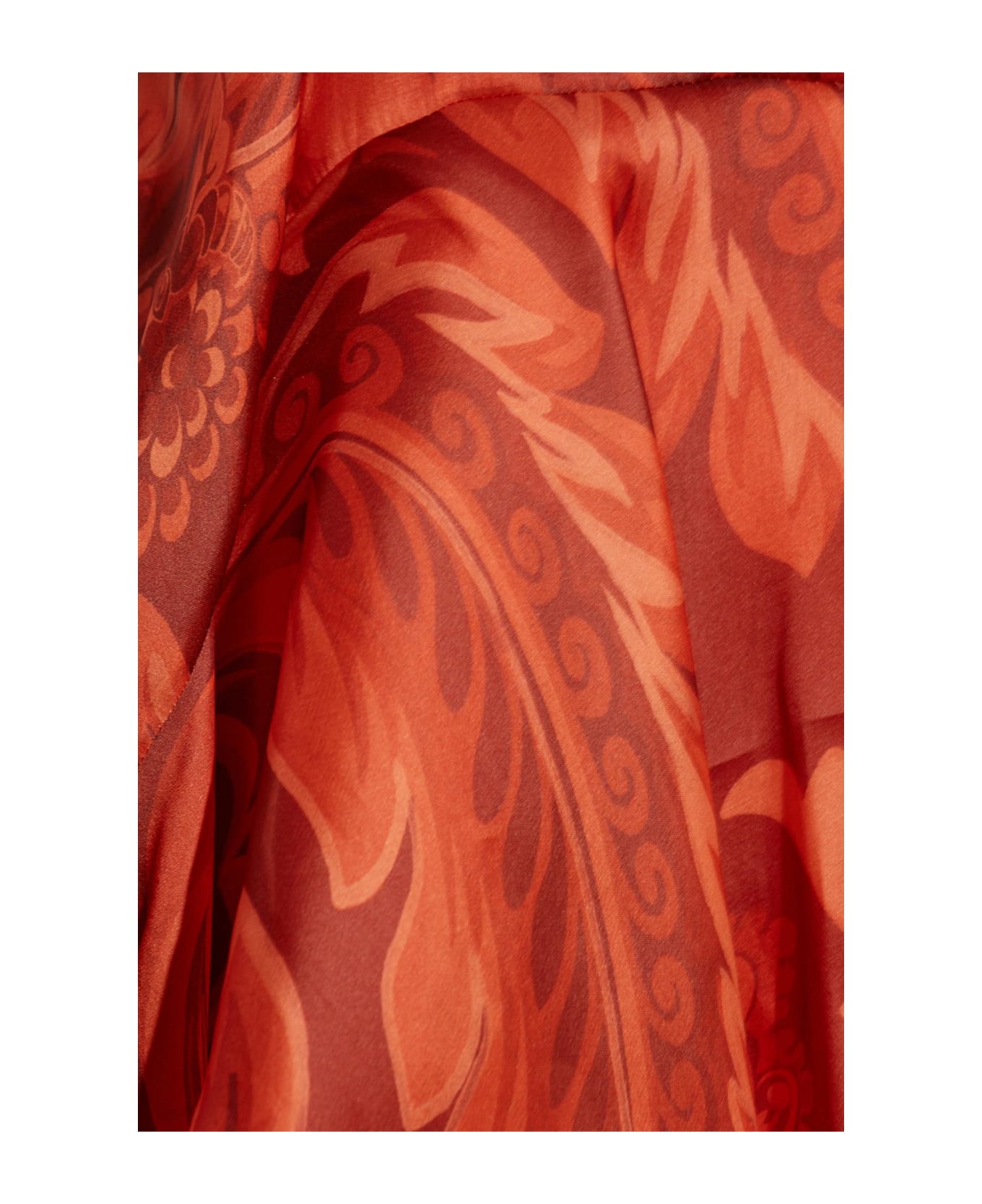Etro Silk Asymmetrical Skirt - ORANGE