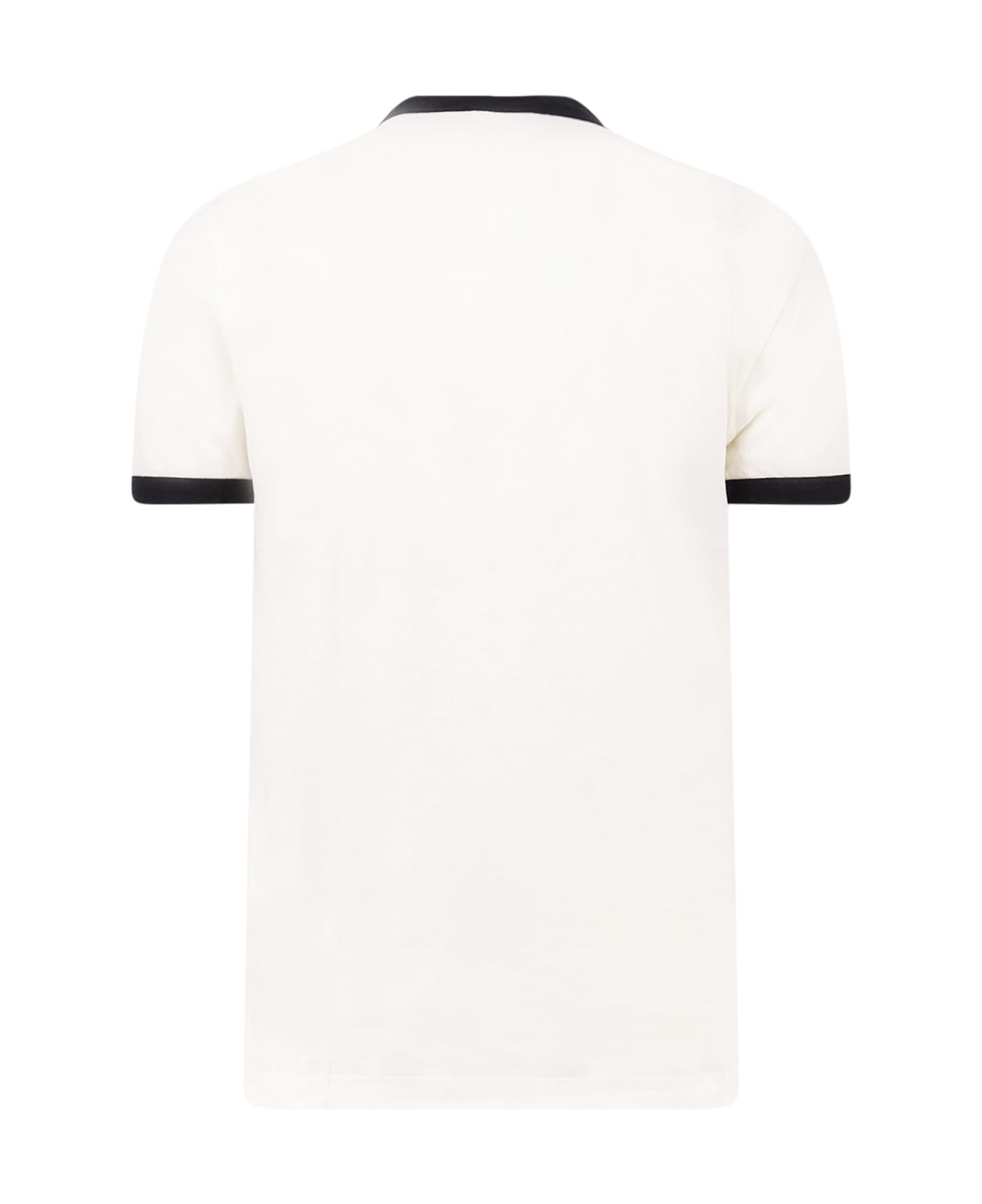 Dolce 
Gabbana Cotton T-shirt With Flocked Print - BIANCO NATURALE
