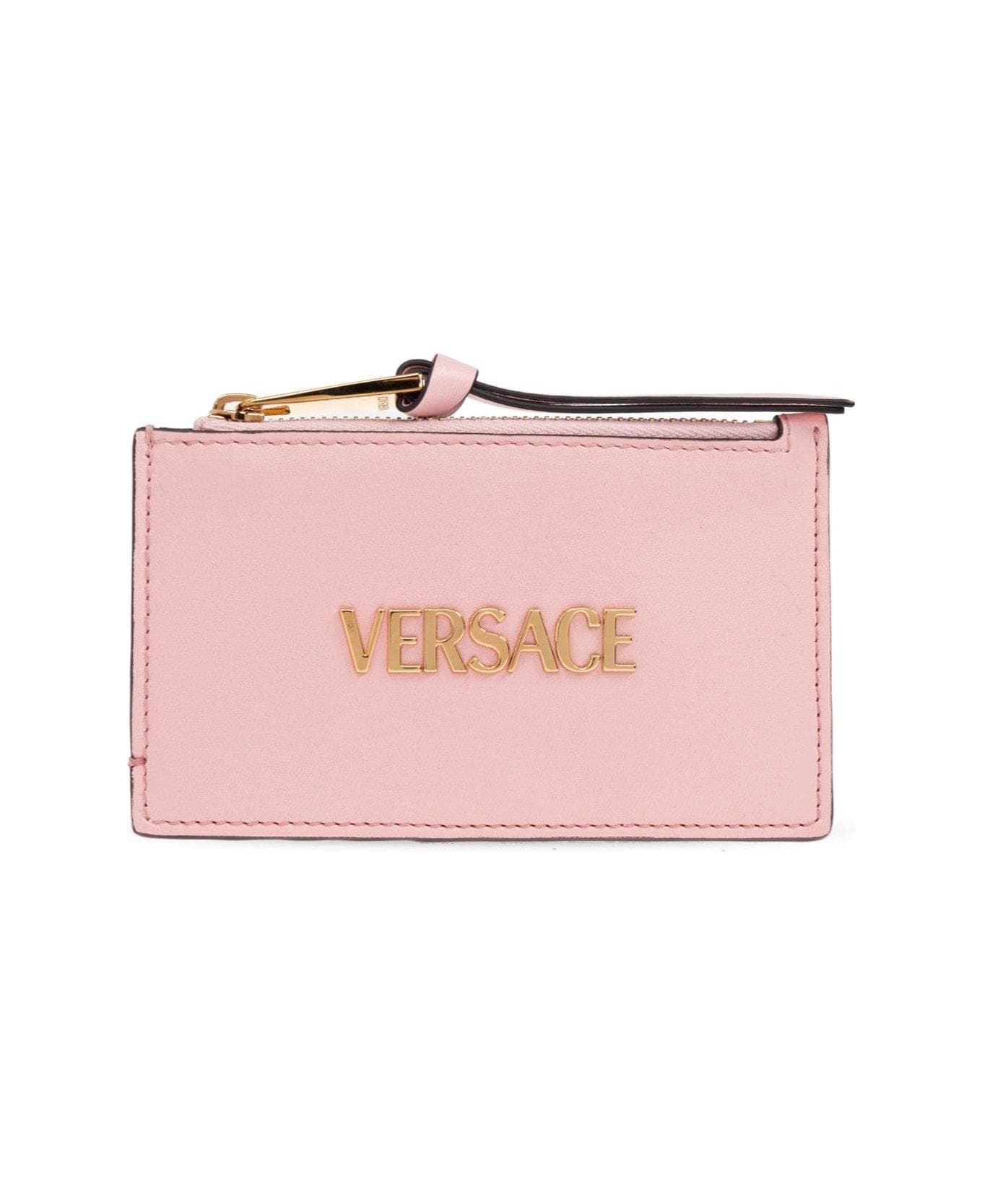 Versace Logo-lettering Zipped Wallet - PINK