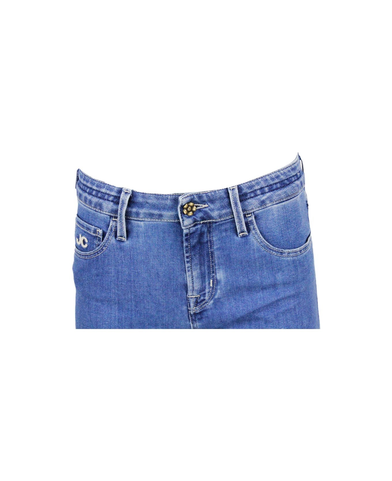 Jacob Cohen Kimberly Cropped Skynny 5-pocket Denim Trousers With Regular Waist In Soft Stretch Denim With Zip Closure - Denim