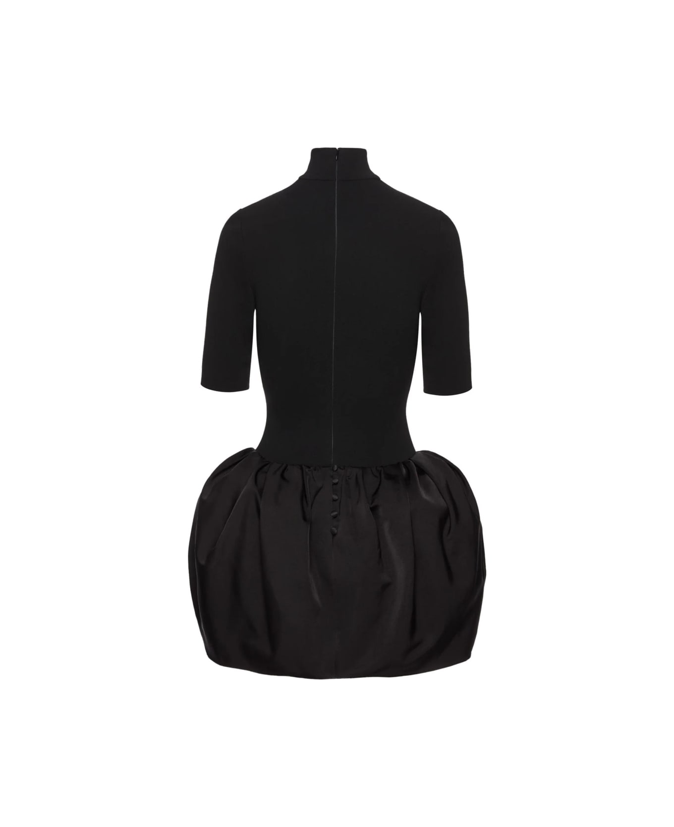 Magda Butrym Mini Dress With Balloon Skirt - BLACK