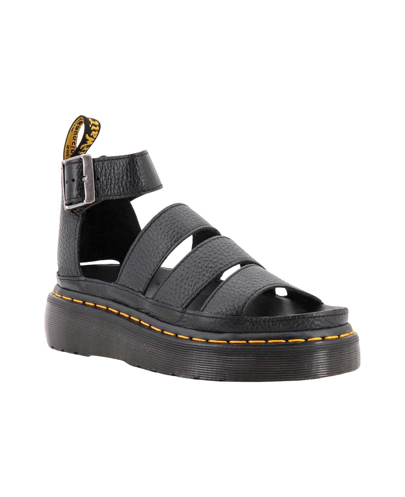 Dr. Martens Clarissa Ii Quad Leather Platform Sandals - Black