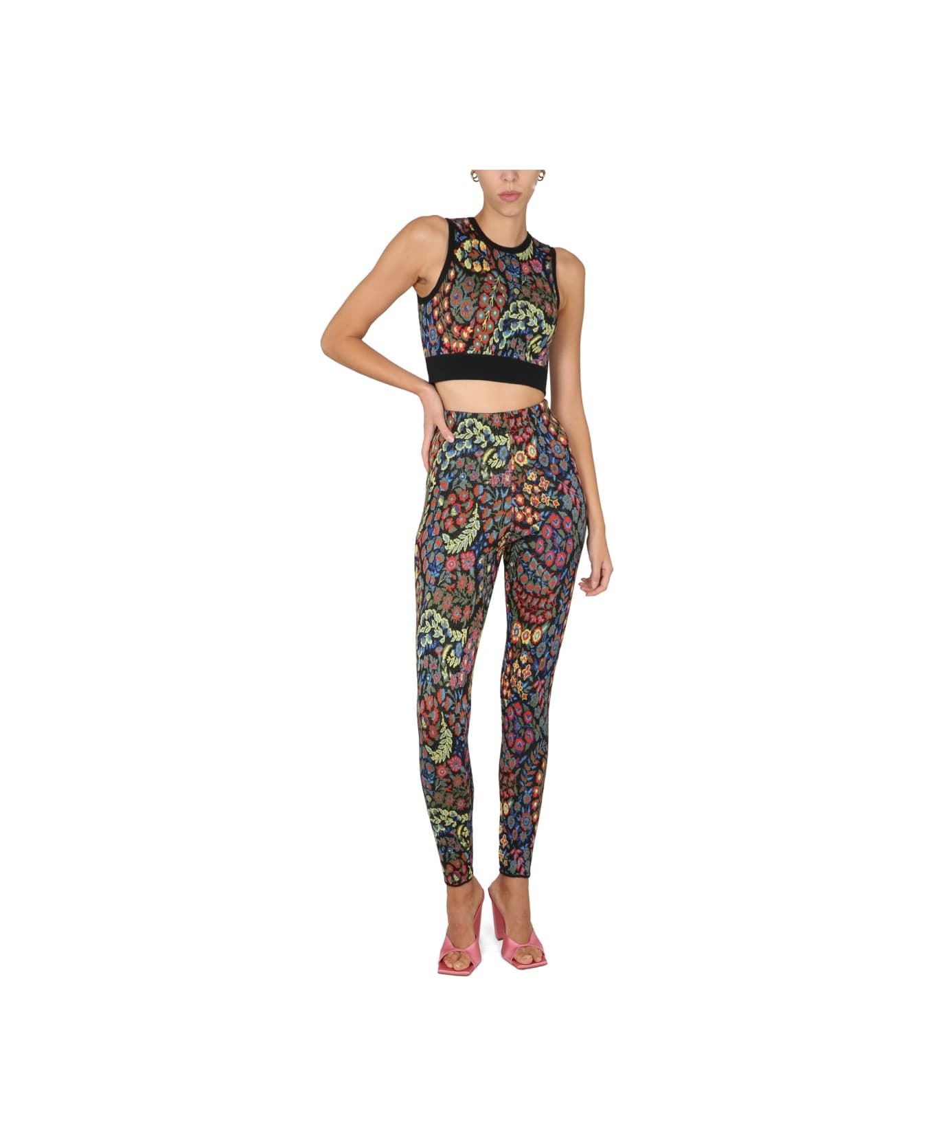 Etro Jacquard Wool Blend Top And Leggings - BLACK