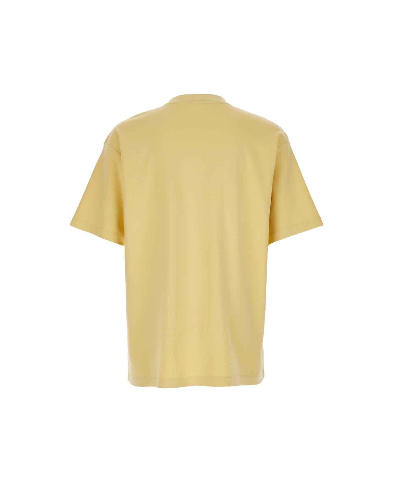 Drôle de Monsieur 'le T-shirt Slogan Classiquei' Yellow Crewneck T-shirt With Print On The Front In Cotton Man - Yellow