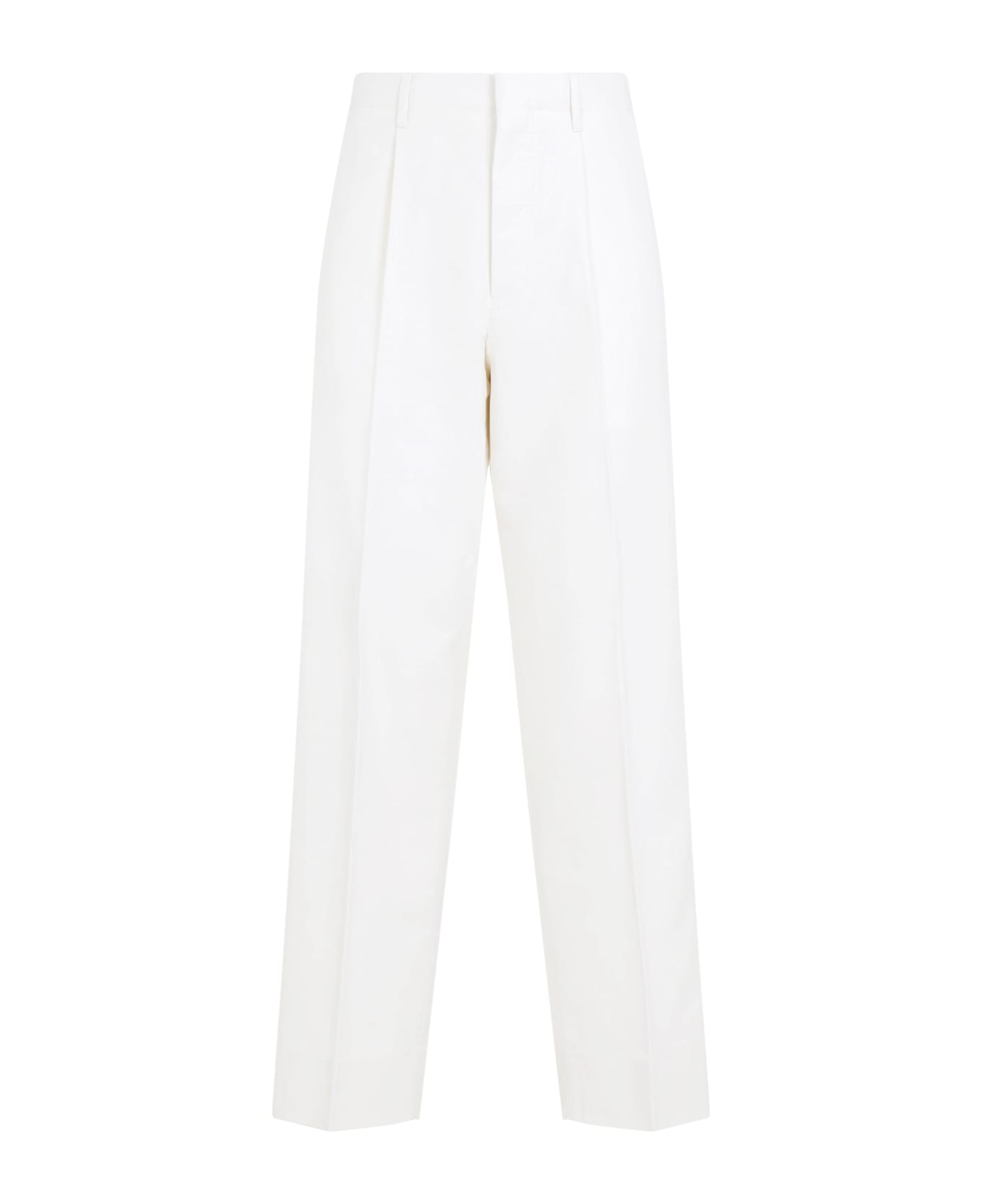 Zegna Cotton Cashmere Pants - Bianco Naturale Unito