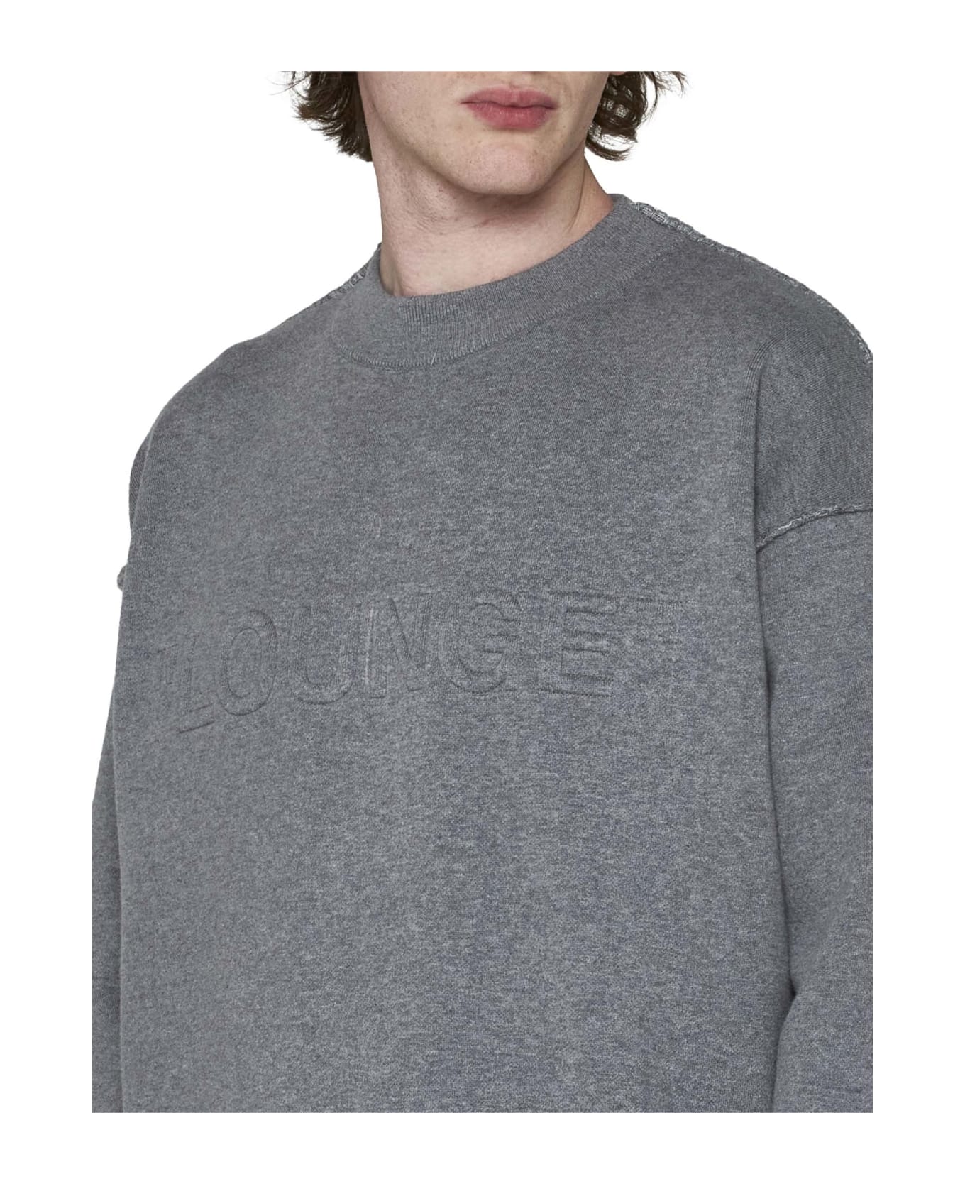 Off-White Knit Cotton Blend Pullover - grey