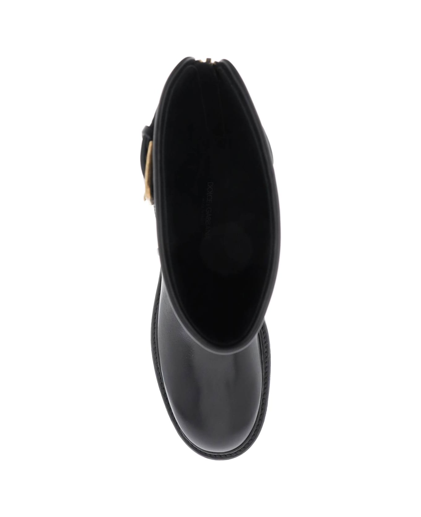 Dolce & Gabbana Leather Biker Boots - NERO (Black) ブーツ