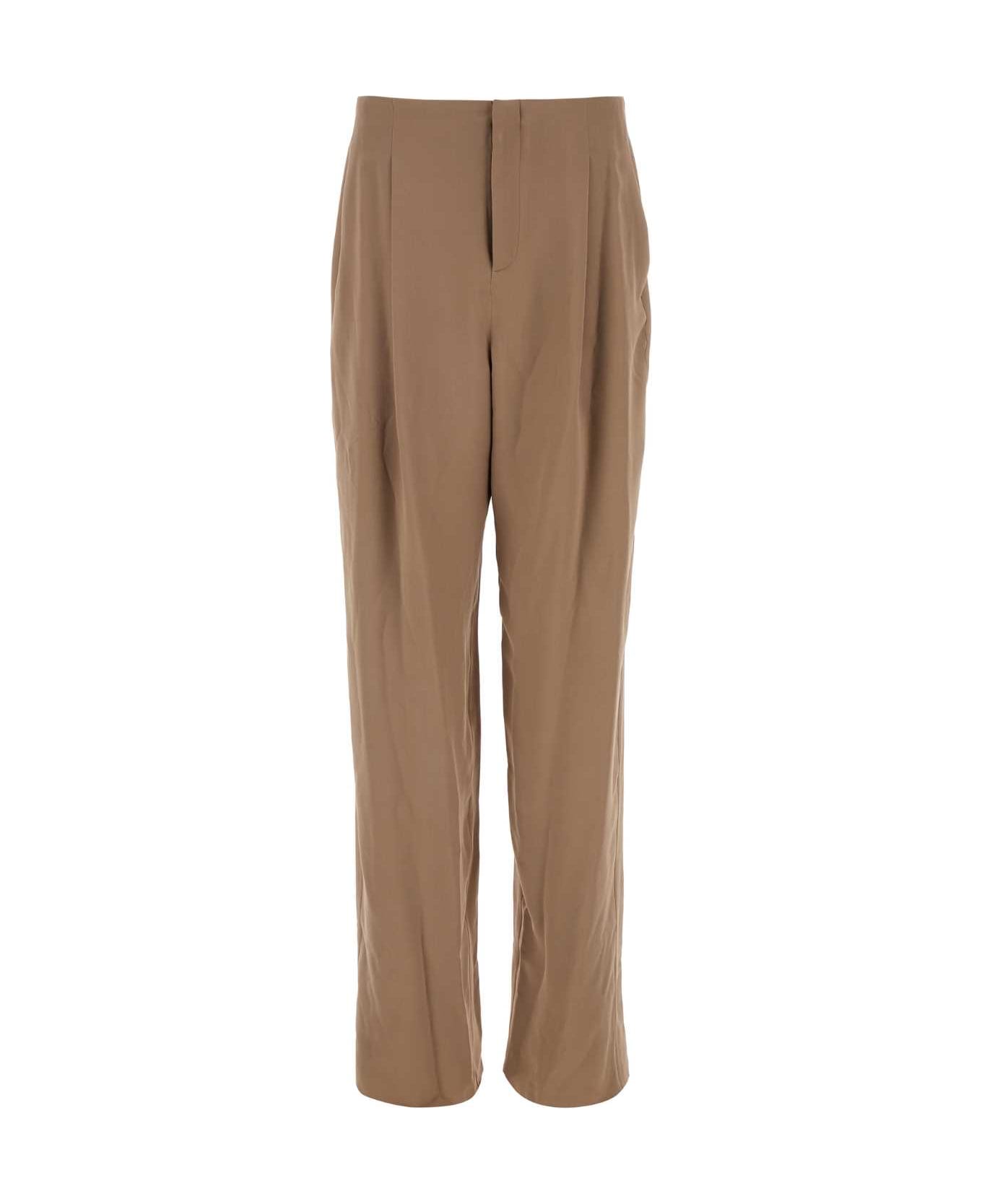 Saint Laurent Beige Crepe Pant - CAPPUCCINO