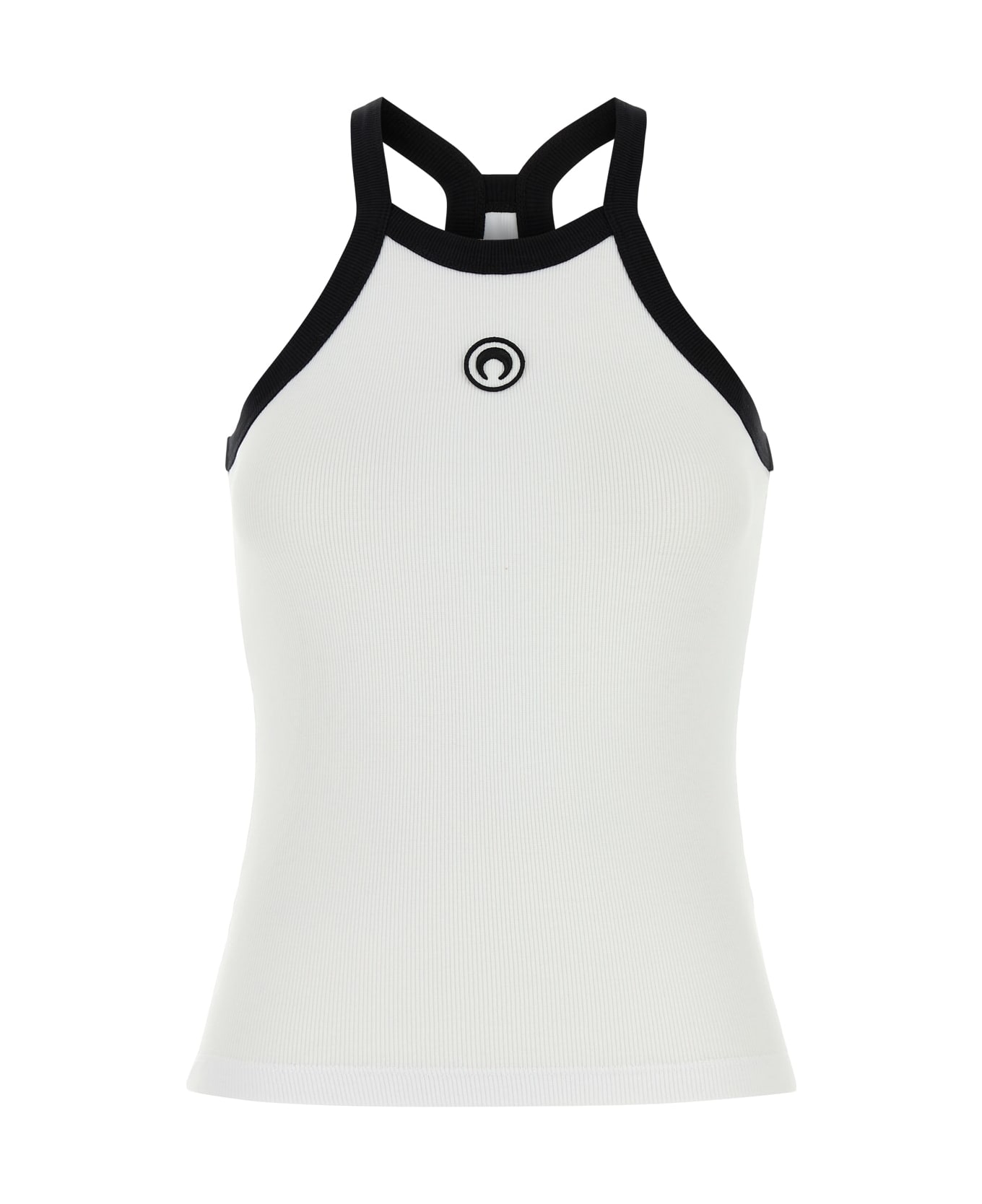 Marine Serre Moon Logo Ribbed Jersey Tank Top - WHITE