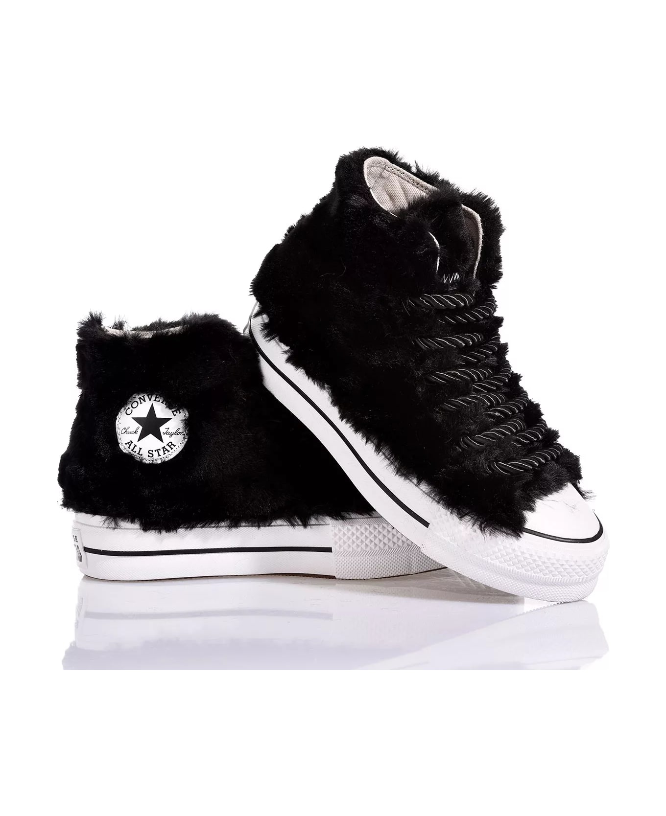 Mimanera Converse Platform Fluffy Black