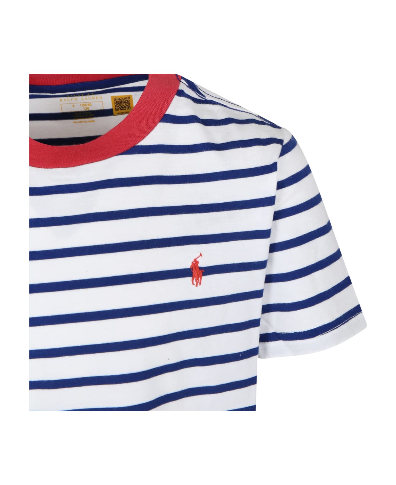 Ralph Lauren Blue T-shirt For Boy With Embroidery - Multicolor