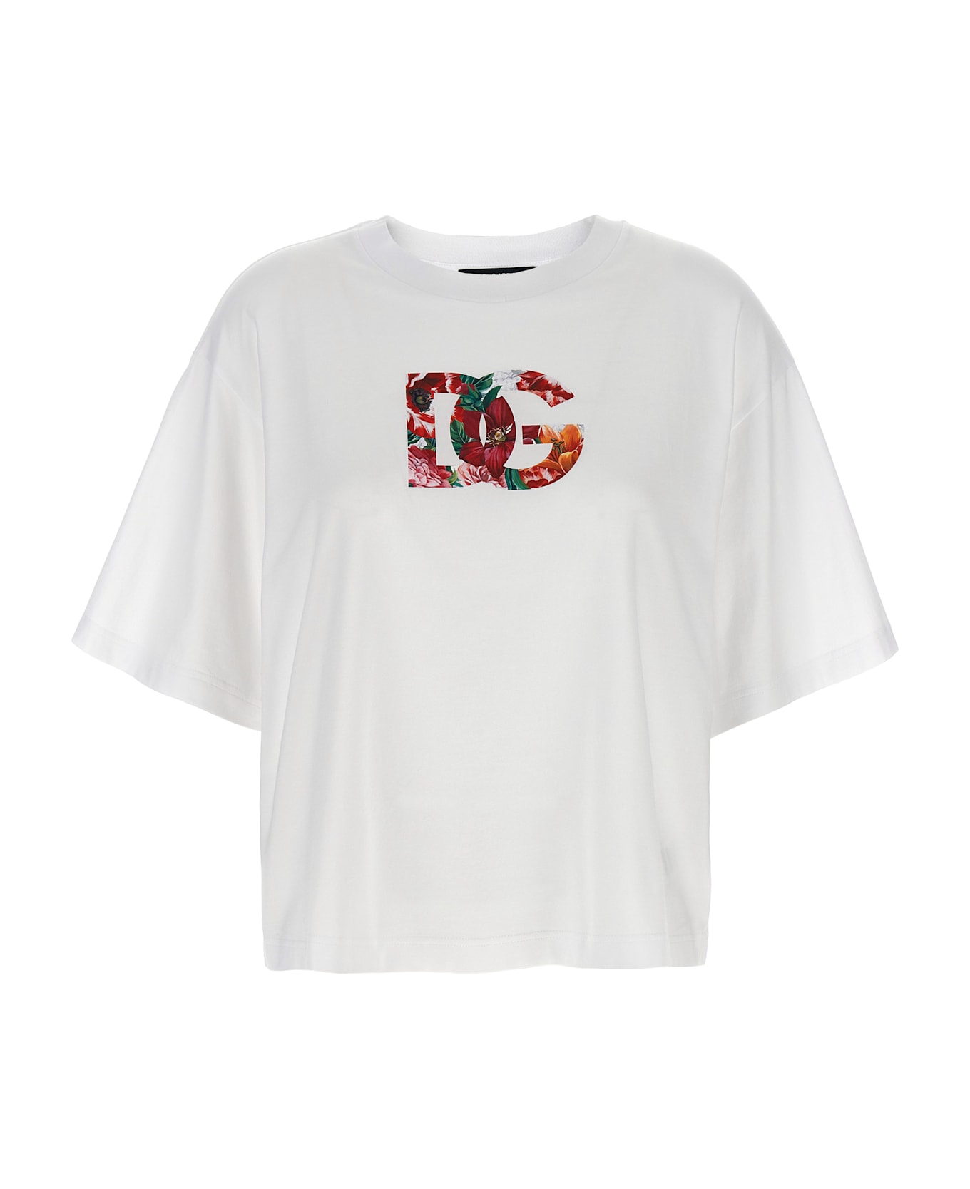 Dolce 
Gabbana Floral Logo T-shirt - White