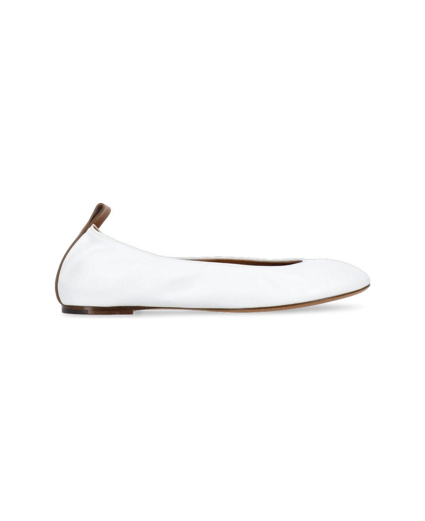Lanvin Ruch Detailed Slip-on Ballerina Shoes - White フラットシューズ