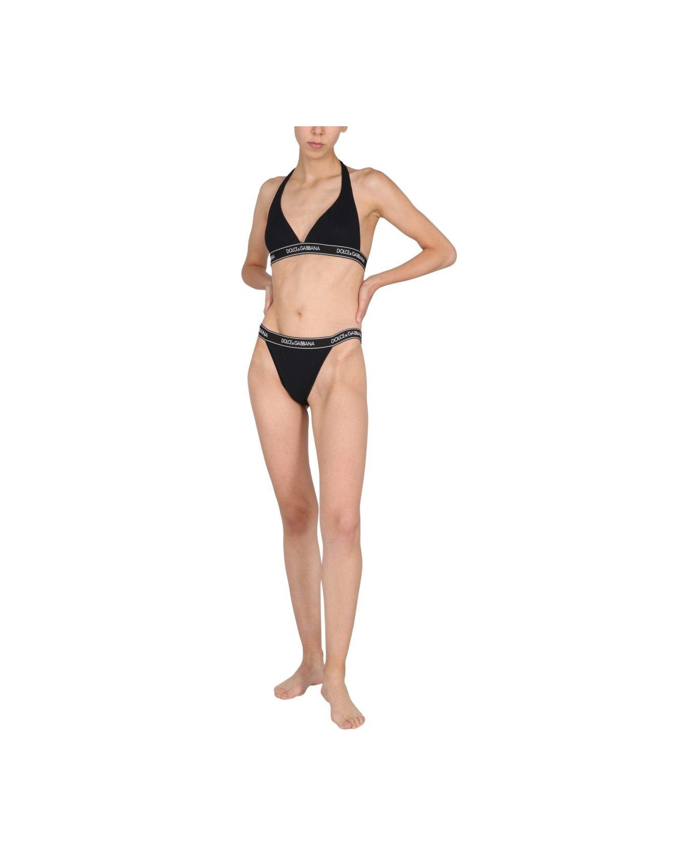 Dolce & Gabbana Logo Band Two-piece Bikini - Black