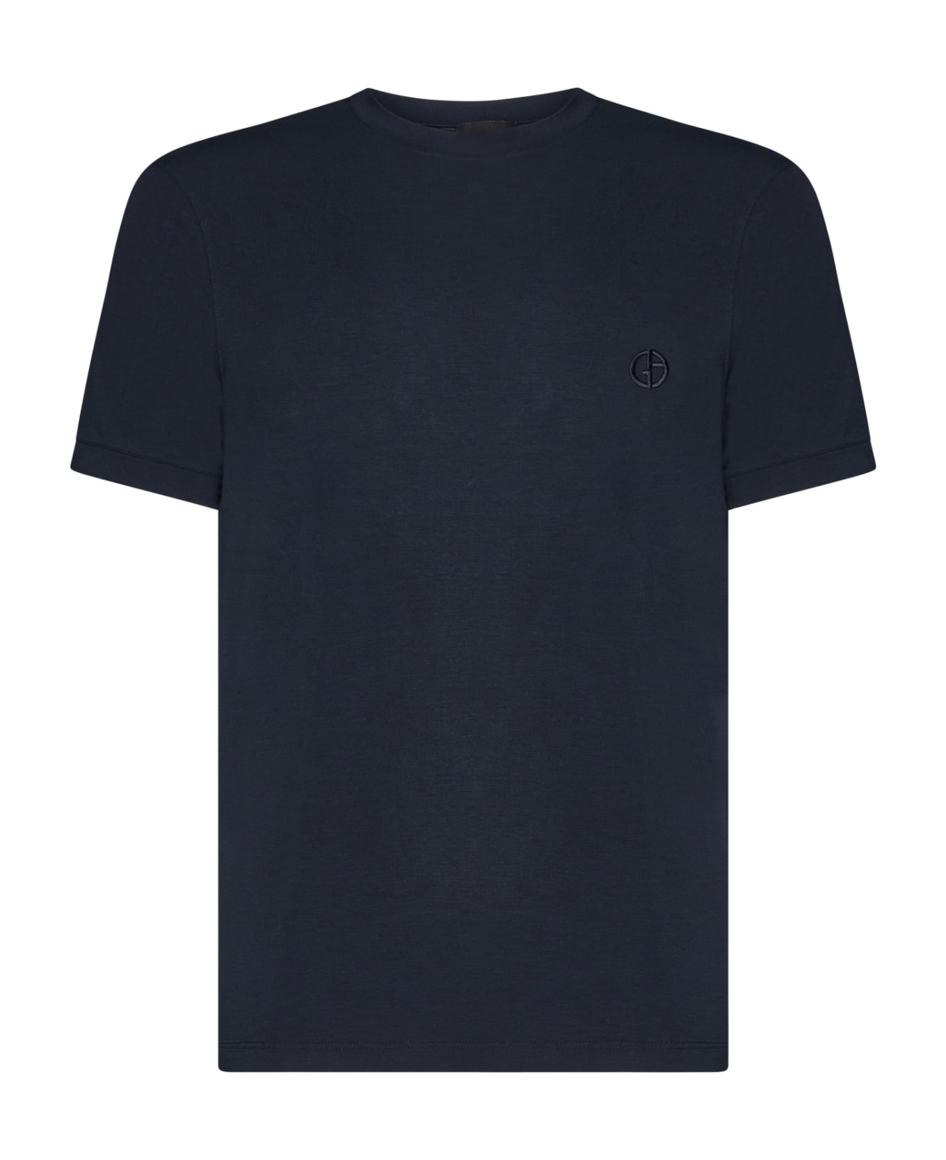 Tシャツ・カットソー GIORGIO ARMANI Men T Shirts 3GST52SJP4ZUBSG Dark Blue Giorgio Armani logo-embroidered Cotton T-shirt | Blue | FARFETCH