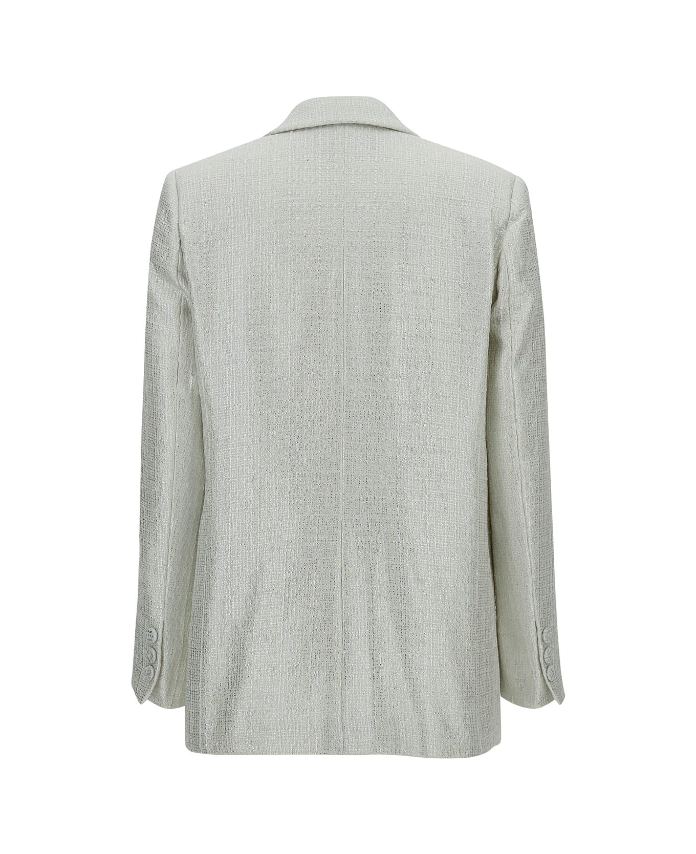Federica Tosi Silver Single-breasted Jacket With A Single Button In Cotton Blend Man - Metallic ブレザー
