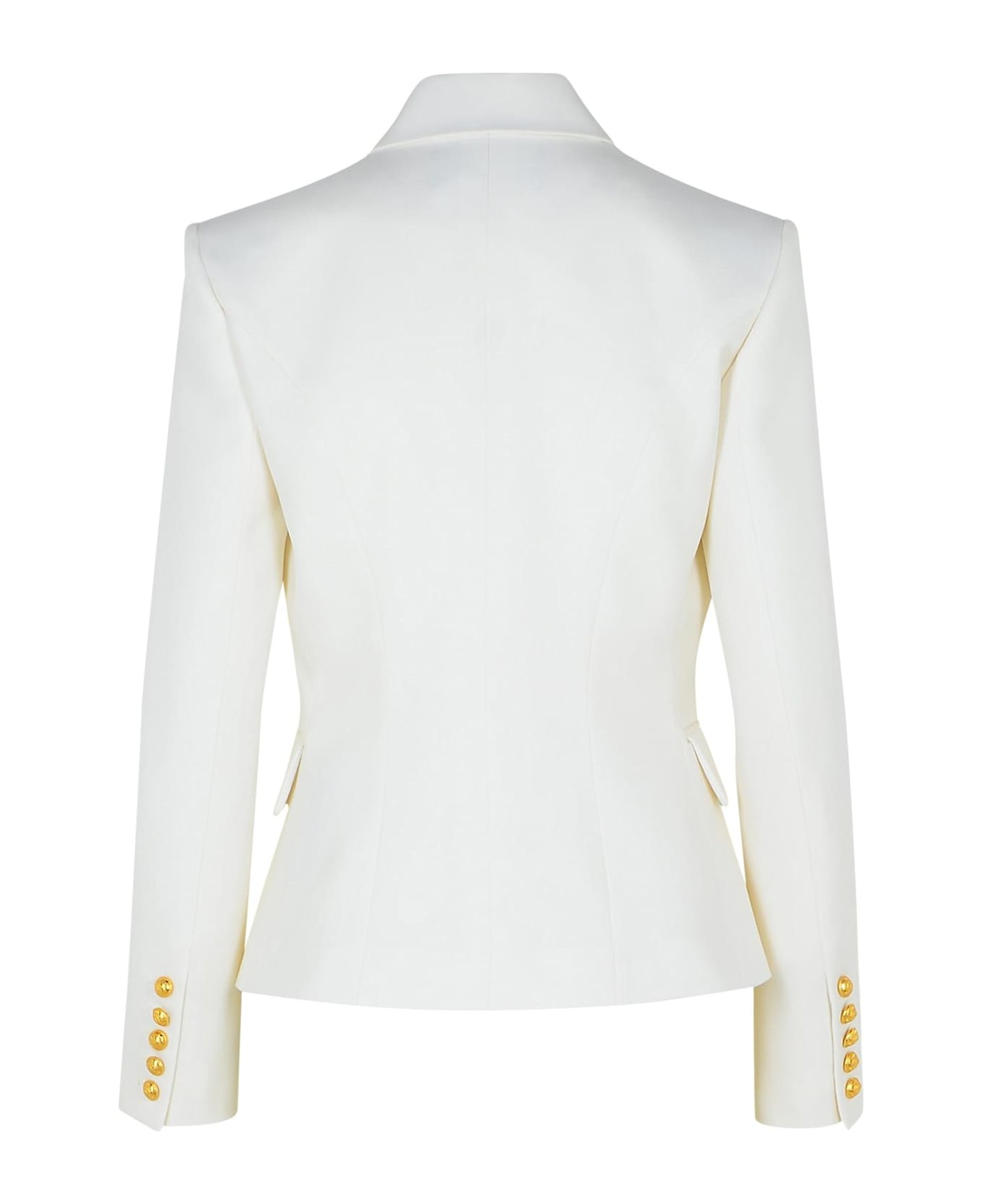 Balmain White Virgin Wool Blazer - White