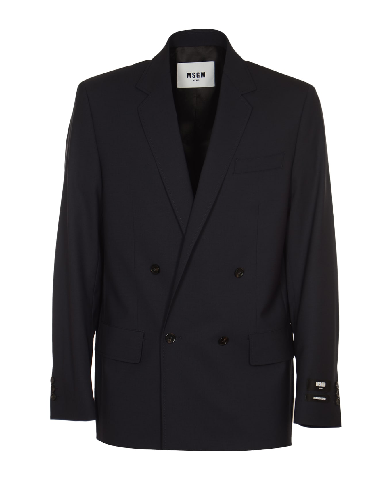 MSGM Double-breasted Formal Dinner Jacket - Navy