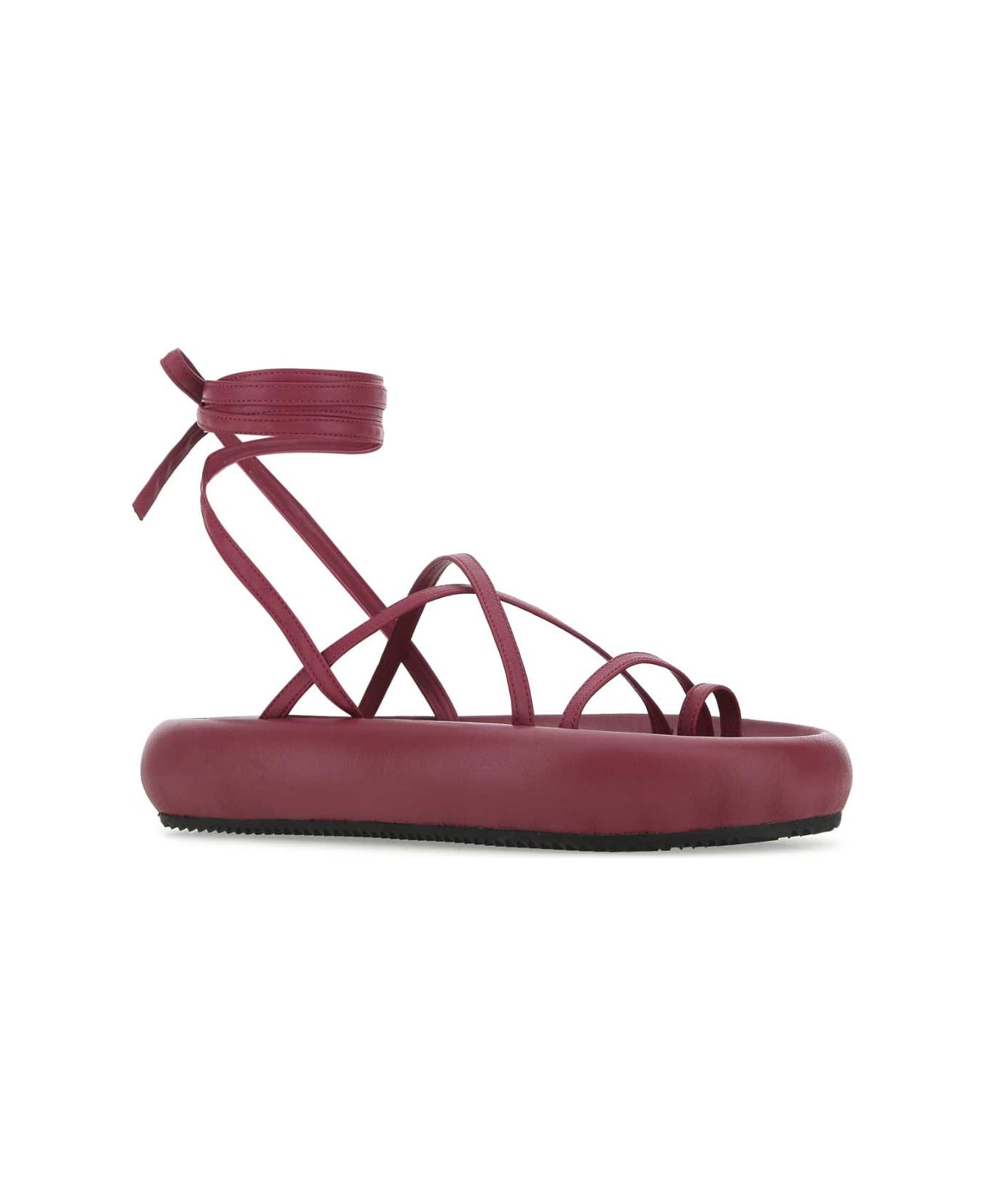 Isabel Marant Tyrian Purple Nappa Leather Soft Puffy Sand Thong Sandals - 40RY