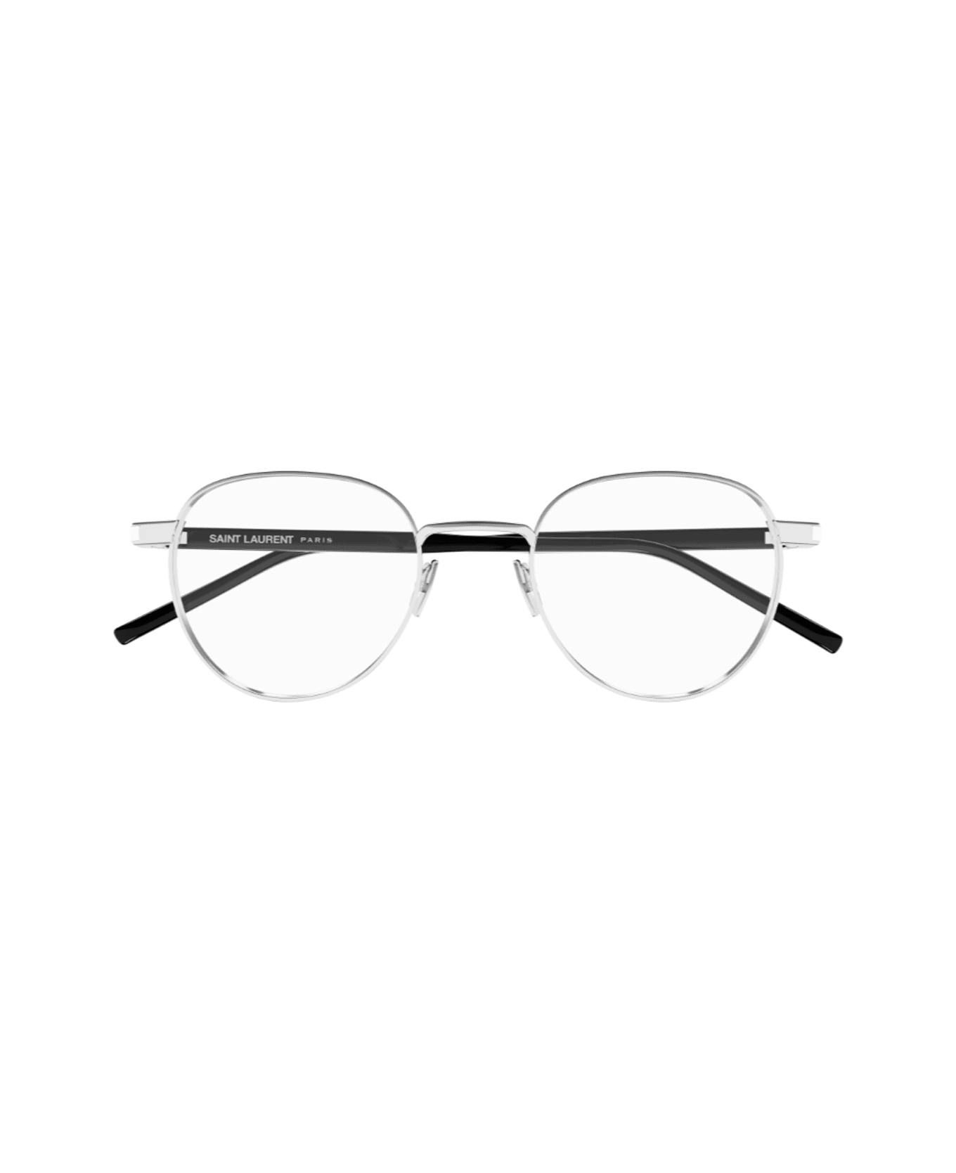Saint Laurent Eyewear Saint Laurent Sl 781 Linea Corner Angle 001 Silver Crystal Black Glasses - Argento