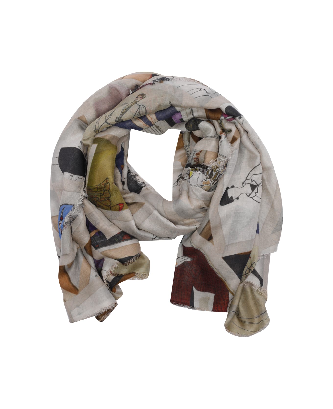 Faliero Sarti Model Scarf - MultiColour