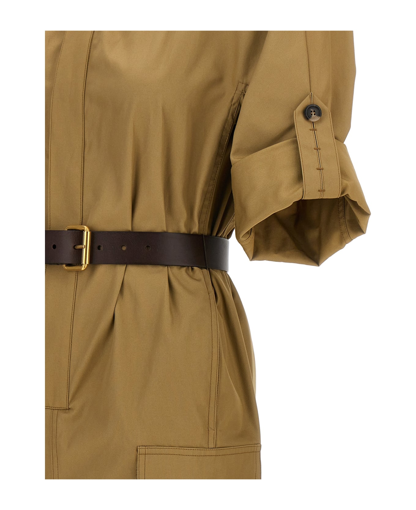 Saint Laurent Midi Dress - Beige
