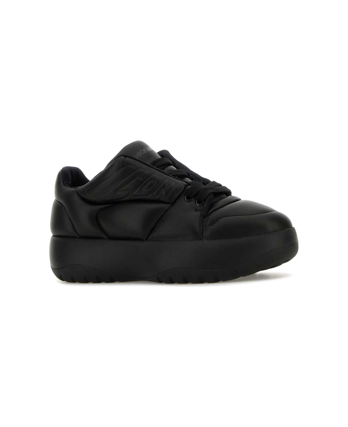 Dsquared2 Black Leather Puffer Sneakers - BLACK