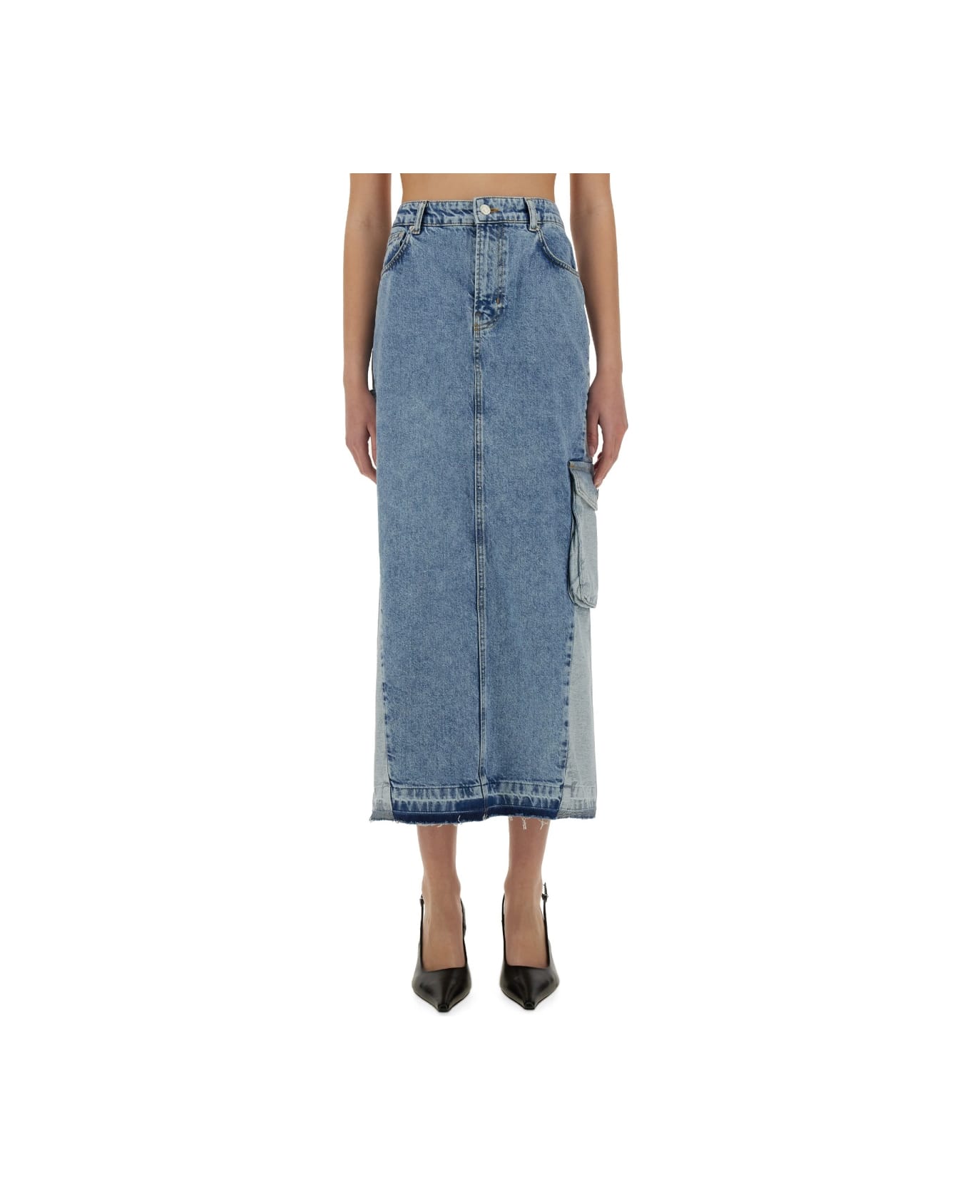 M05CH1N0 Jeans Long Denim Skirt - DENIM