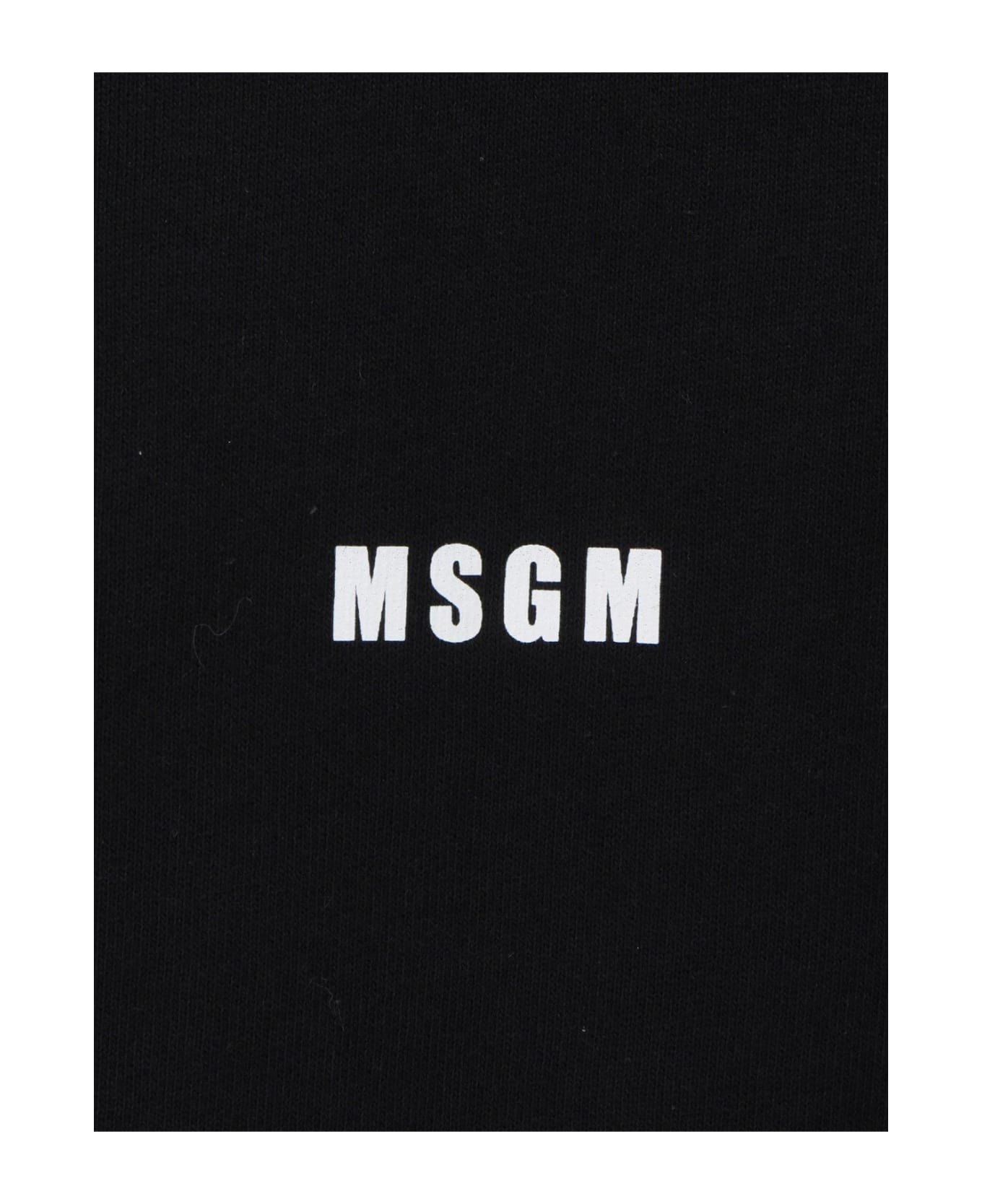 MSGM Logo Printed Crewneck Sweatshirt - Black