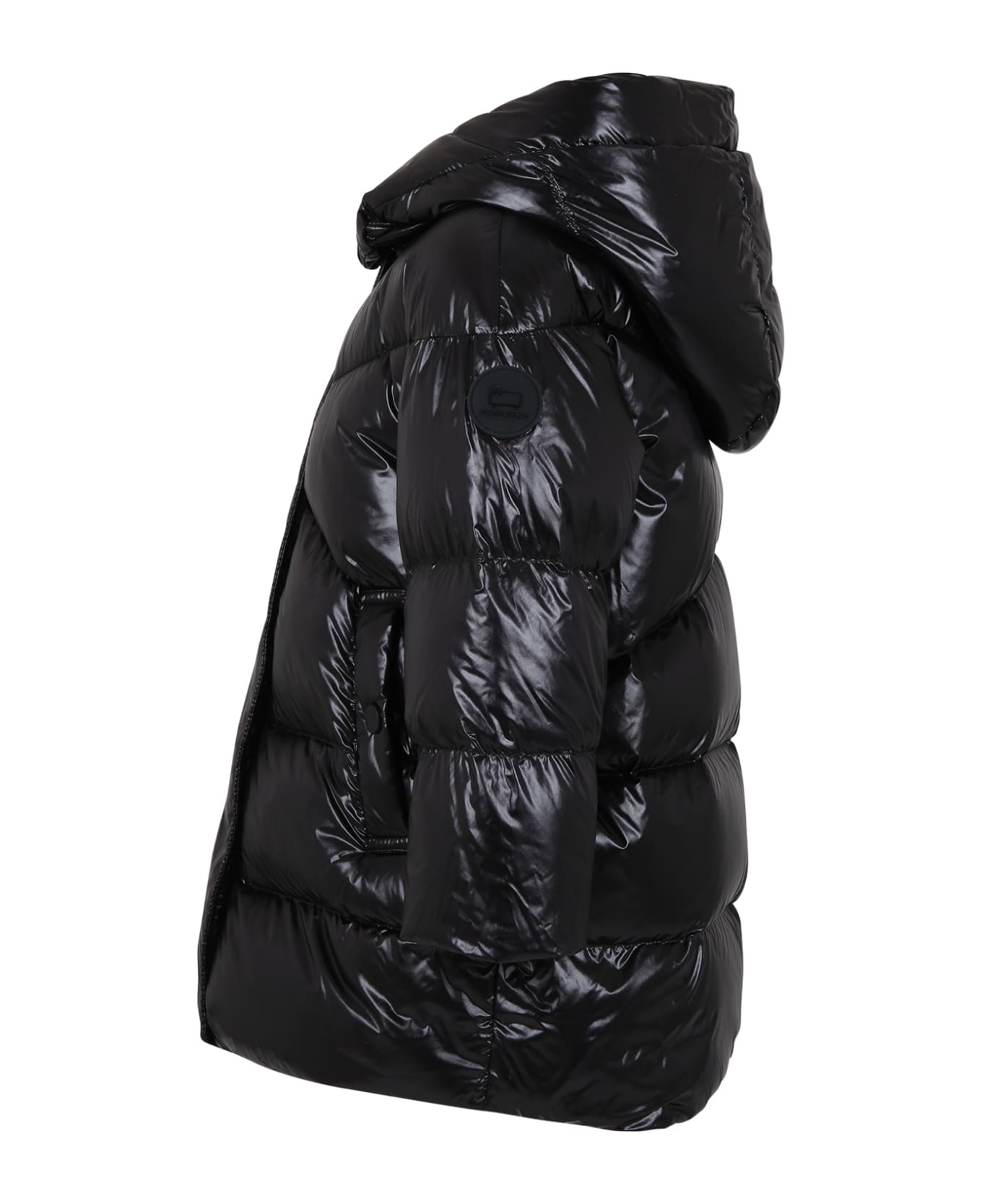 Woolrich Black Aliquippa Jacket For Kids With Logo - Black コート＆ジャケット