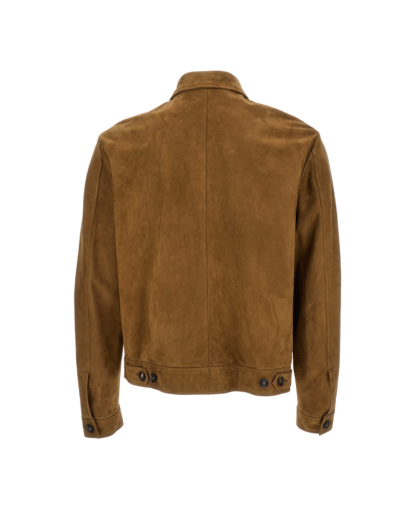 Lardini Brown Classic Collar Jacket In Leather Man - Brown