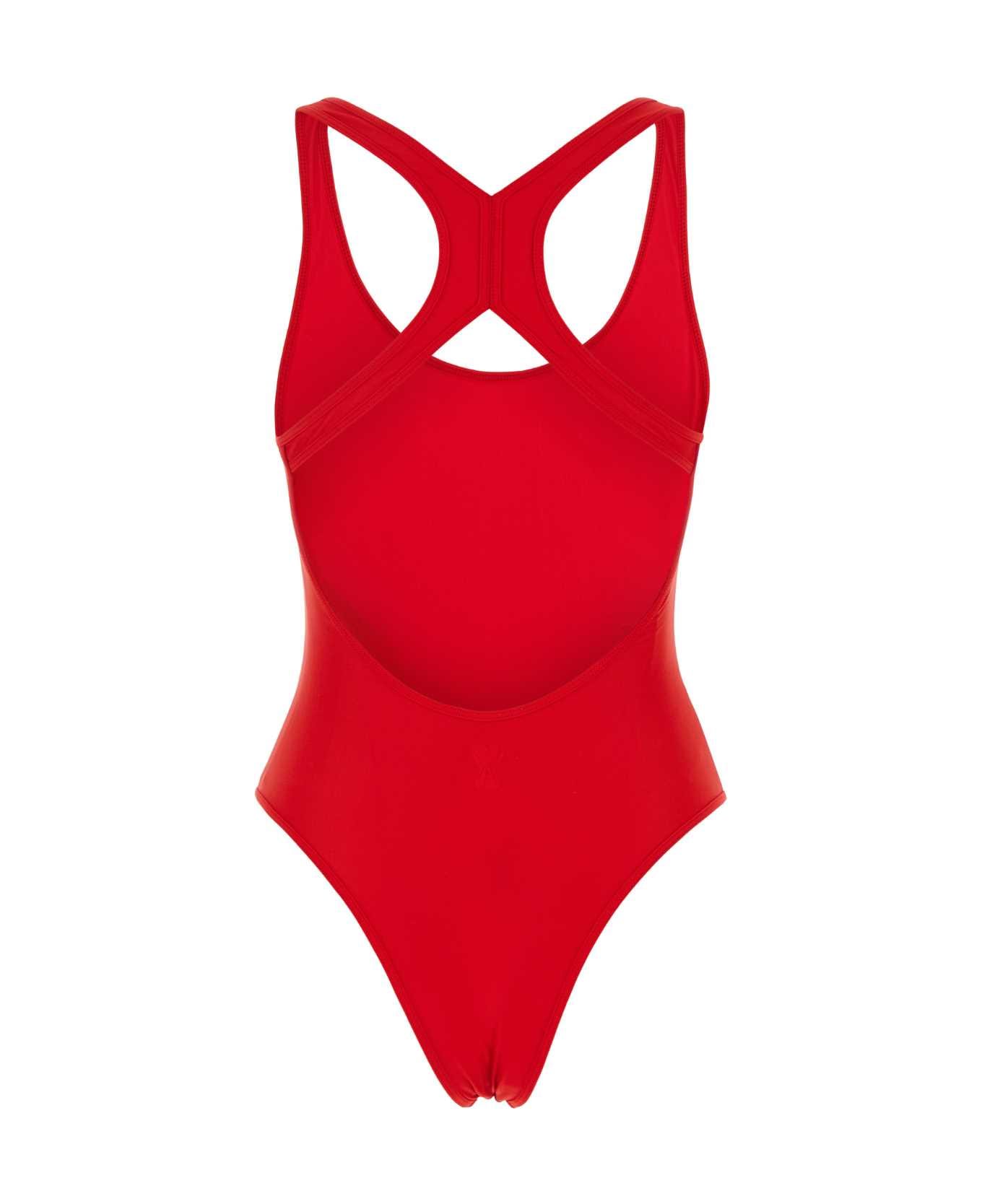 Ami Alexandre Mattiussi Red Stretch Nylon Swimsuit - 681