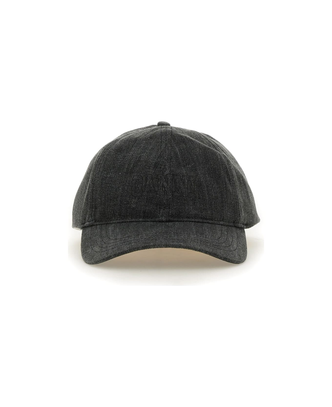 Ganni Denim Baseball Hat - BLACK