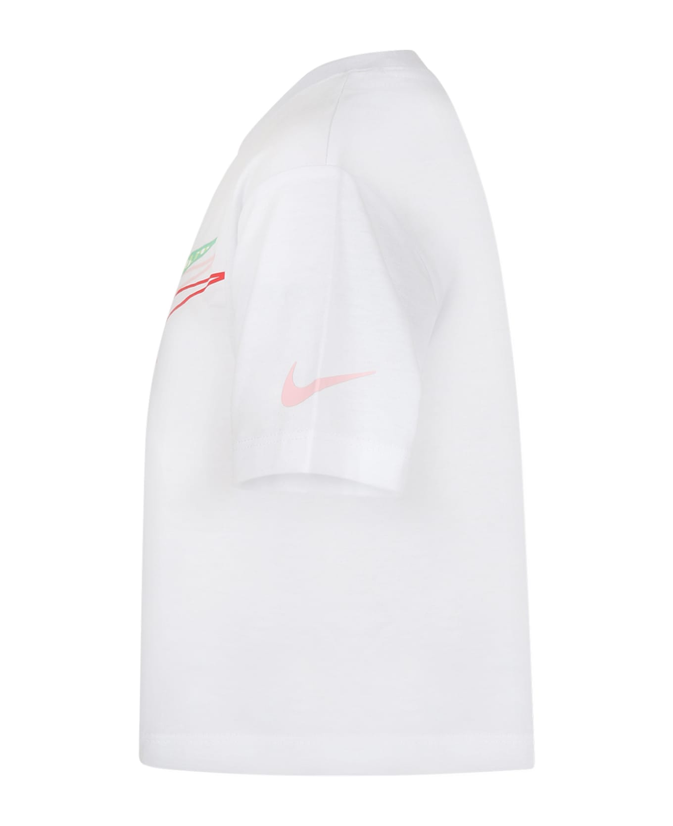 Nike White T-shirt For Girl With Iconic Swoosh - White