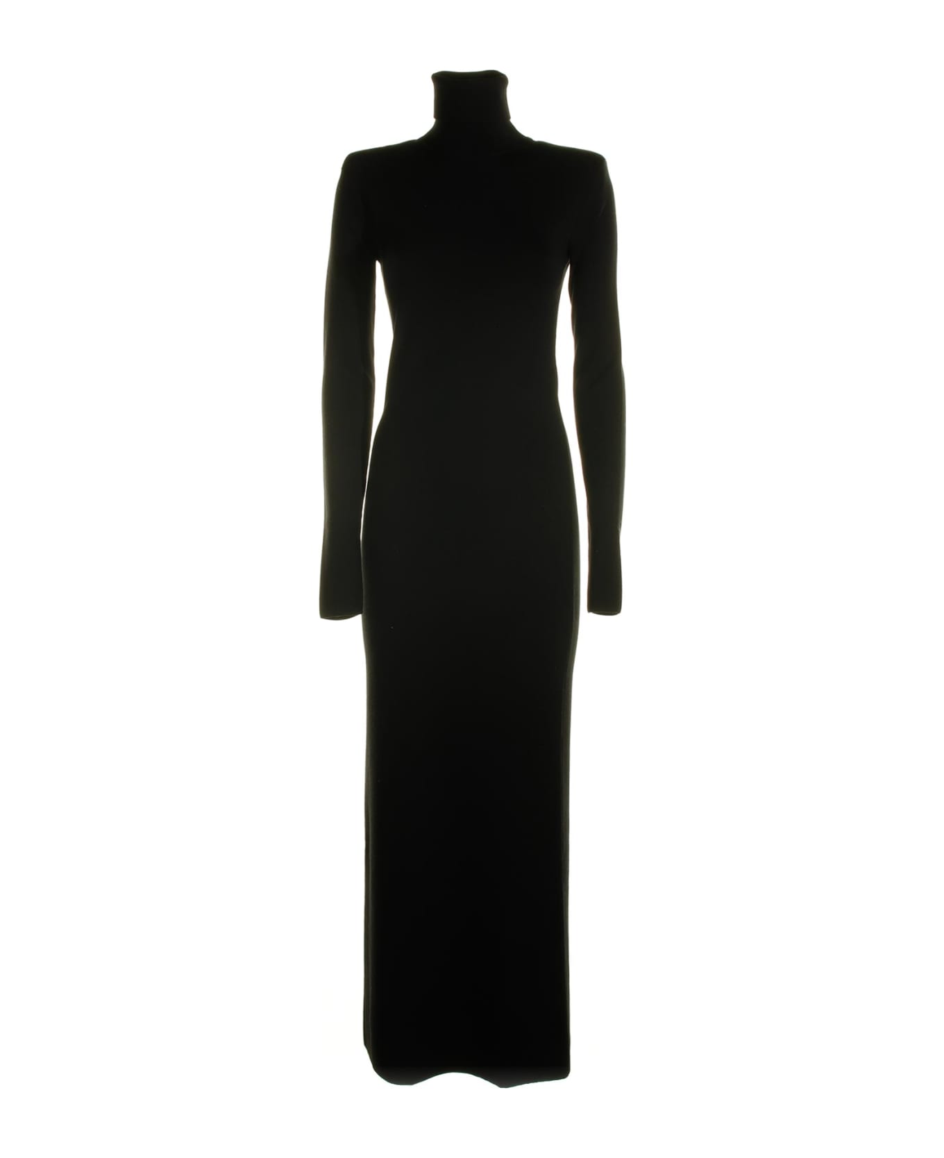 Saint Laurent Wool Turtleneck Dress - BLACK