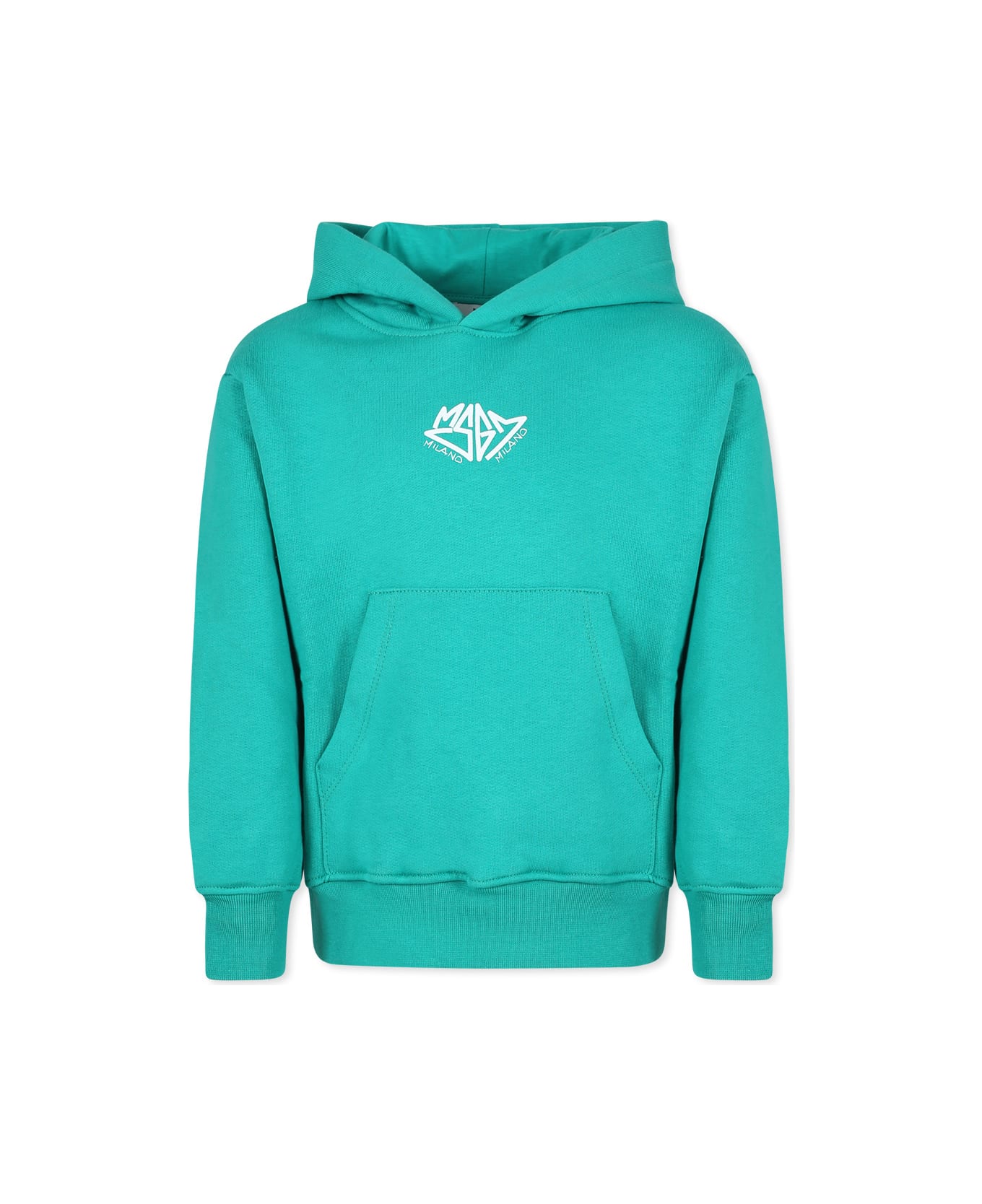 MSGM Green Sweatshirt For Boy With Logo - Green