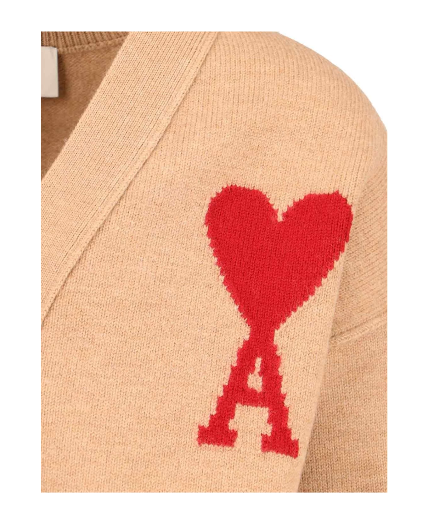 Ami Alexandre Mattiussi 
 De Coeur
 Neckline Cardigan - NEUTRALS