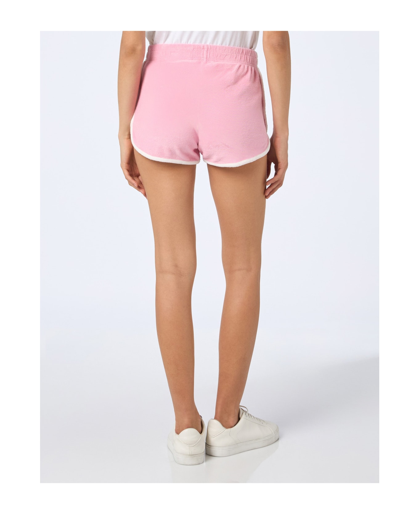 MC2 Saint Barth Woman Terry Cotton Pull Up Shorts Francine - PINK