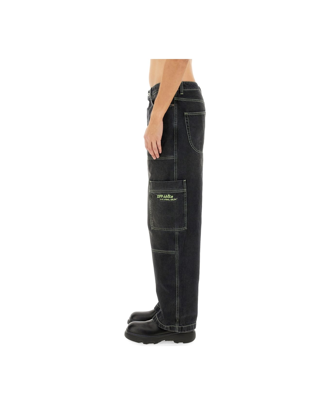 Off-White Cargo Jeans - BLACK