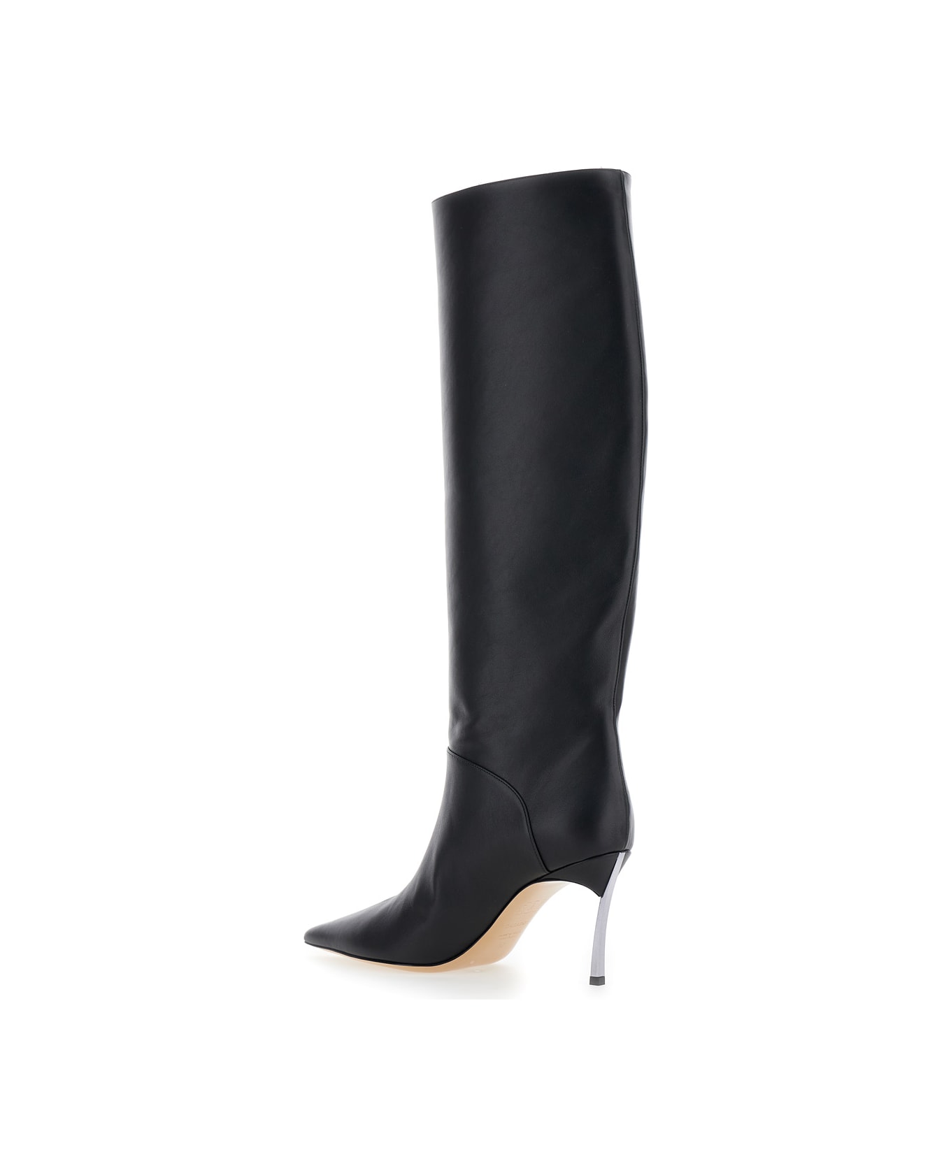 Casadei 'superblade' Black Knee-high Boots With Stiletto Heel In Leather Woman - Black