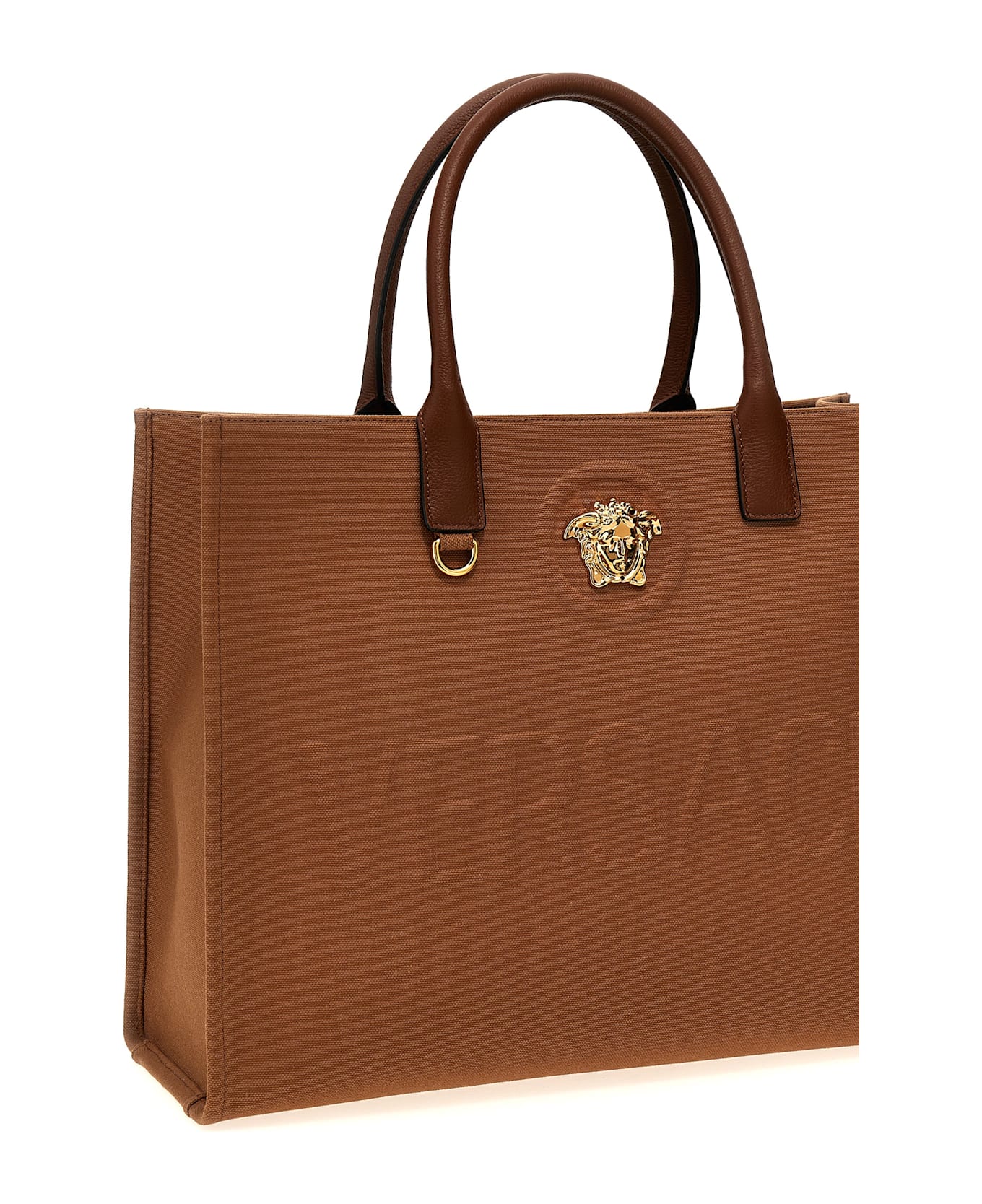 Versace 'la Medusa' Shopping Bag - Brown