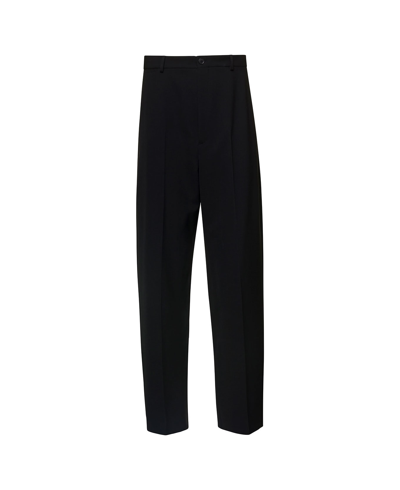 Balenciaga Oversized Black Tailored Pants In Wool Blend Man - Black