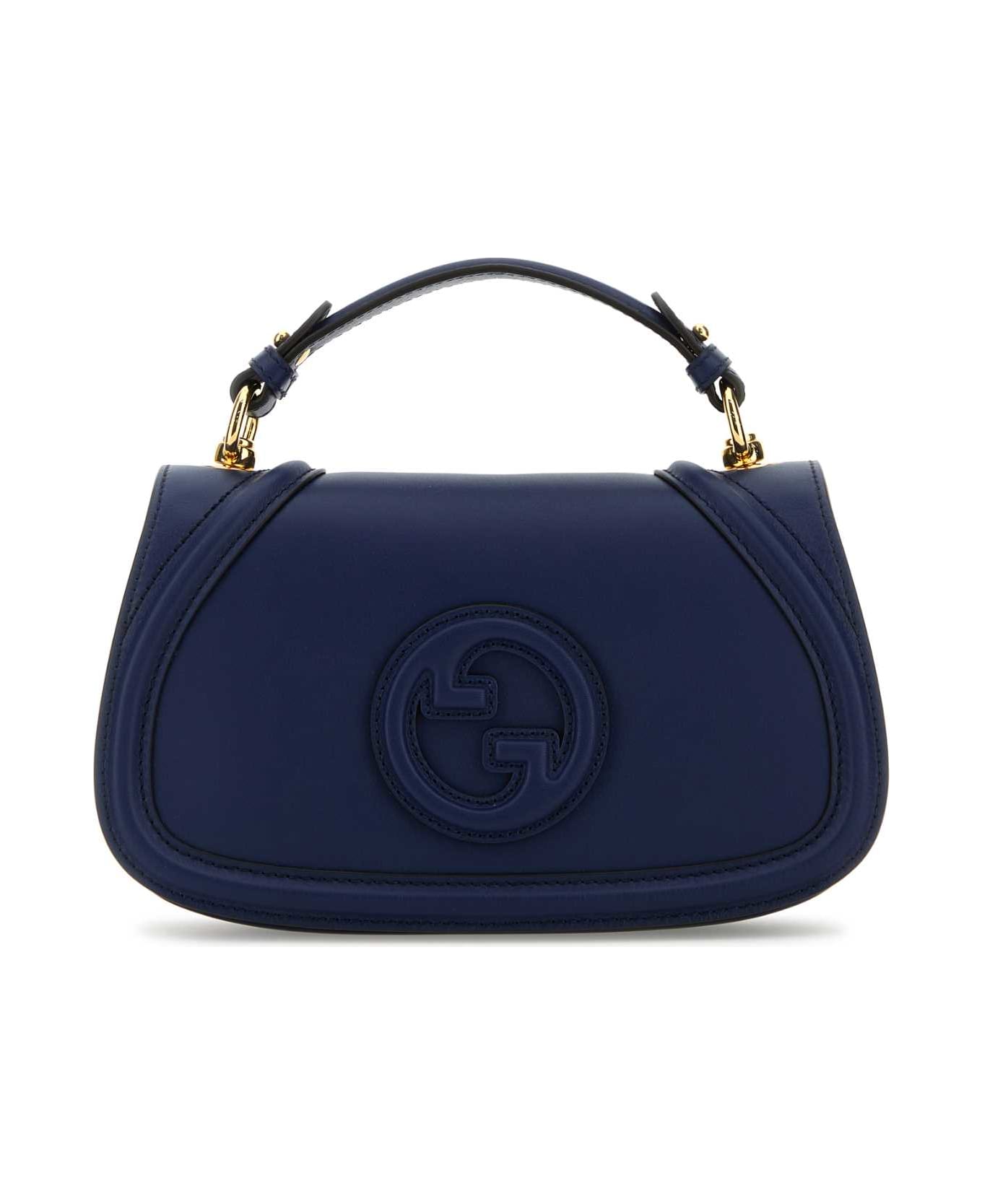 Gucci Blue Leather Gucci Blondie Handbag - BLUE