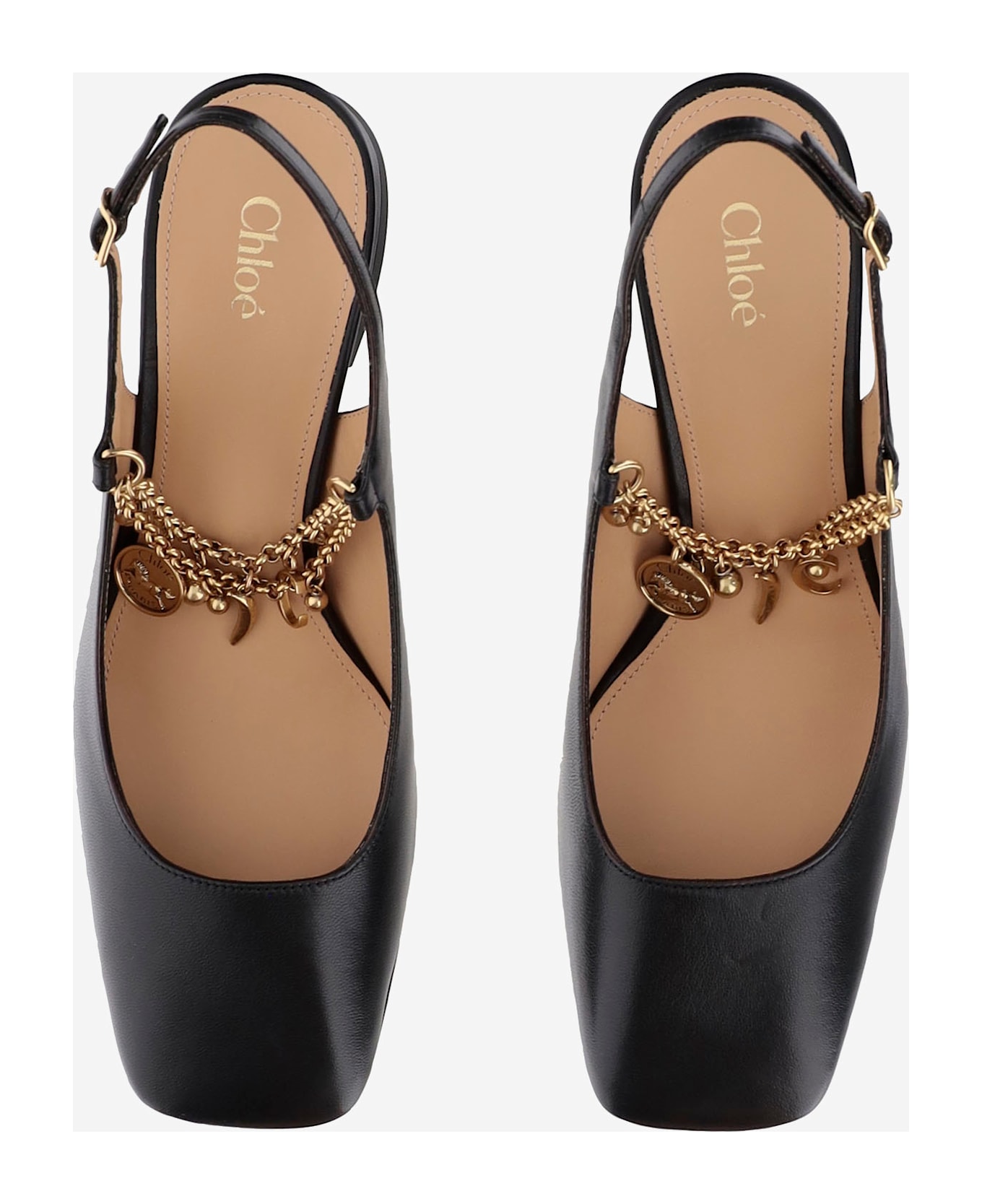 Chloé Charms Slingback Pumps - Black
